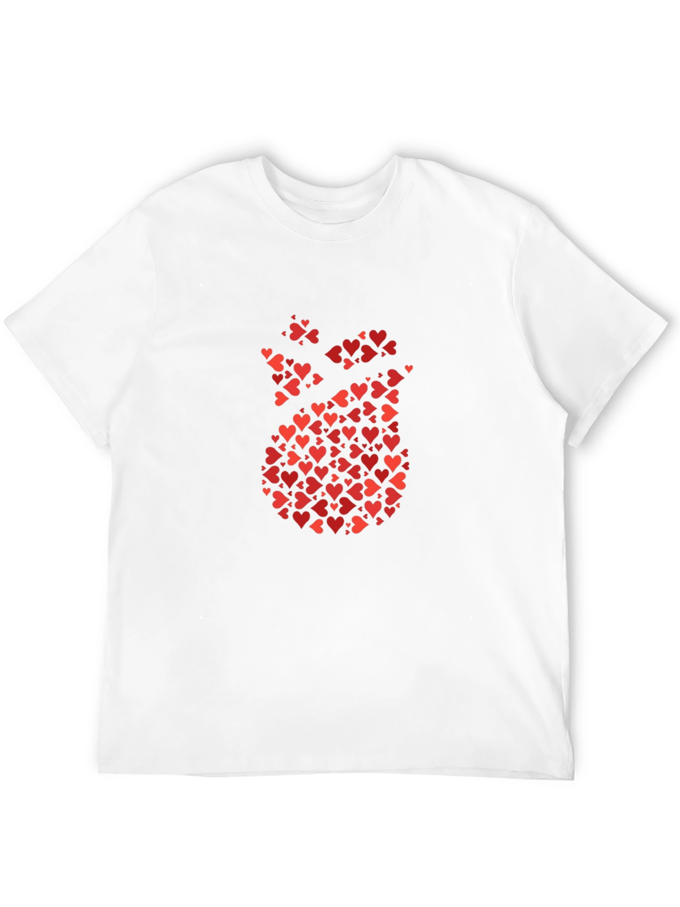 Heart Pattern Graphic Tee - Mens Black T-Shirt