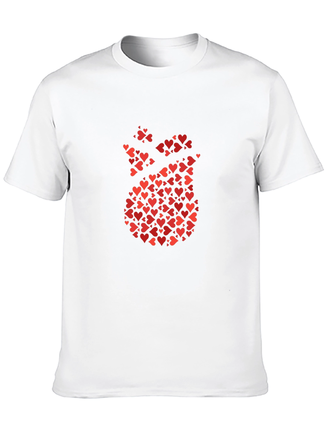 Heart Pattern Graphic Tee - Mens Black T-Shirt