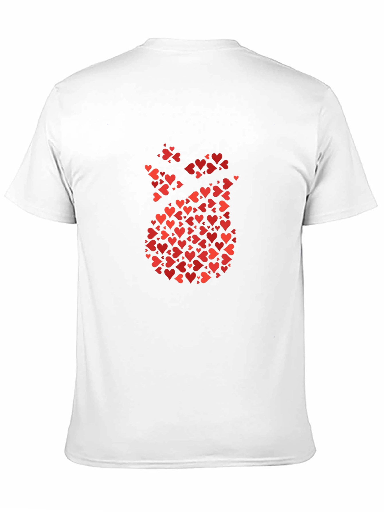Heart Pattern Graphic Tee - Mens Black T-Shirt