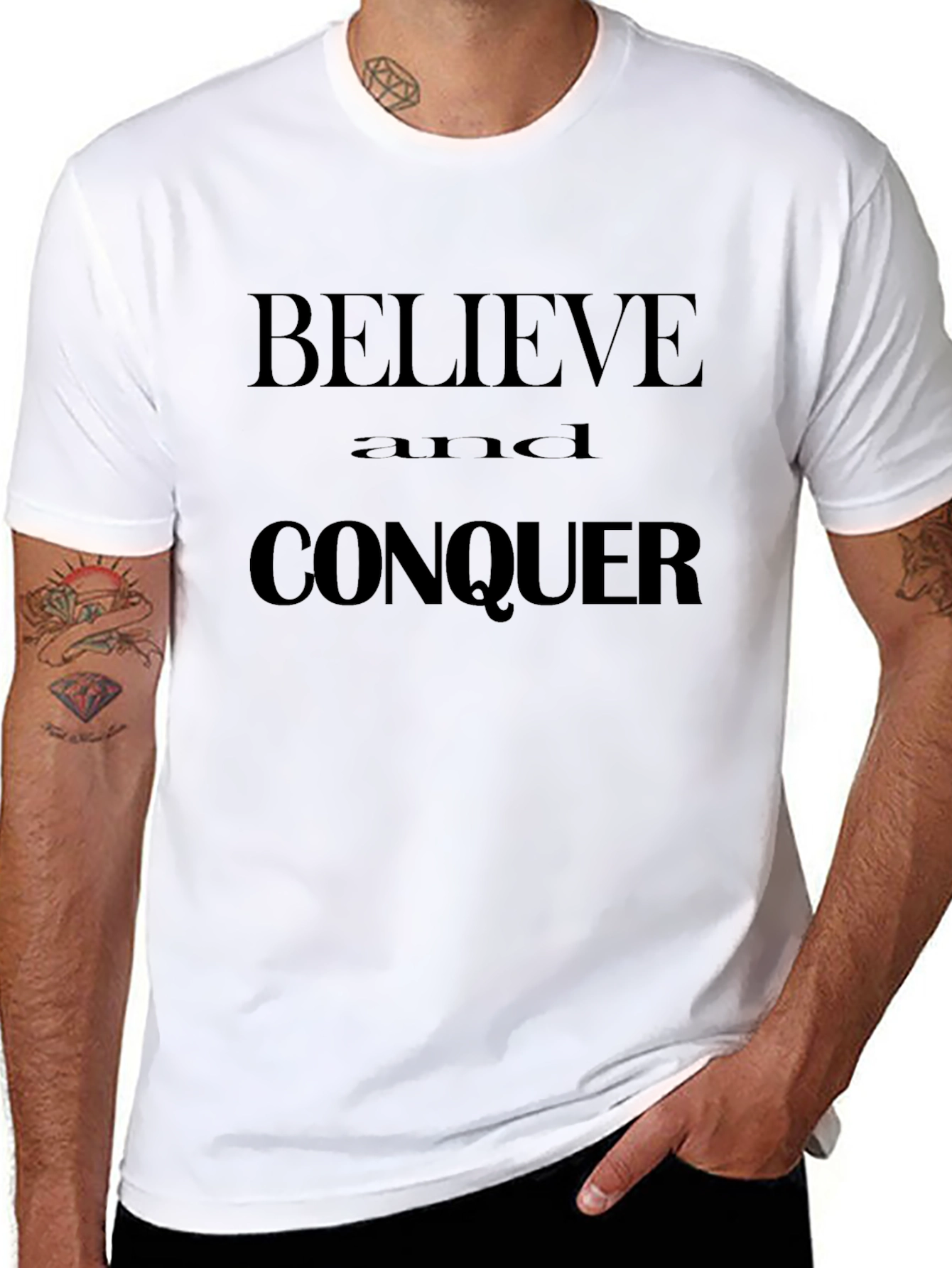 Believe and Conquer Black T-Shirt