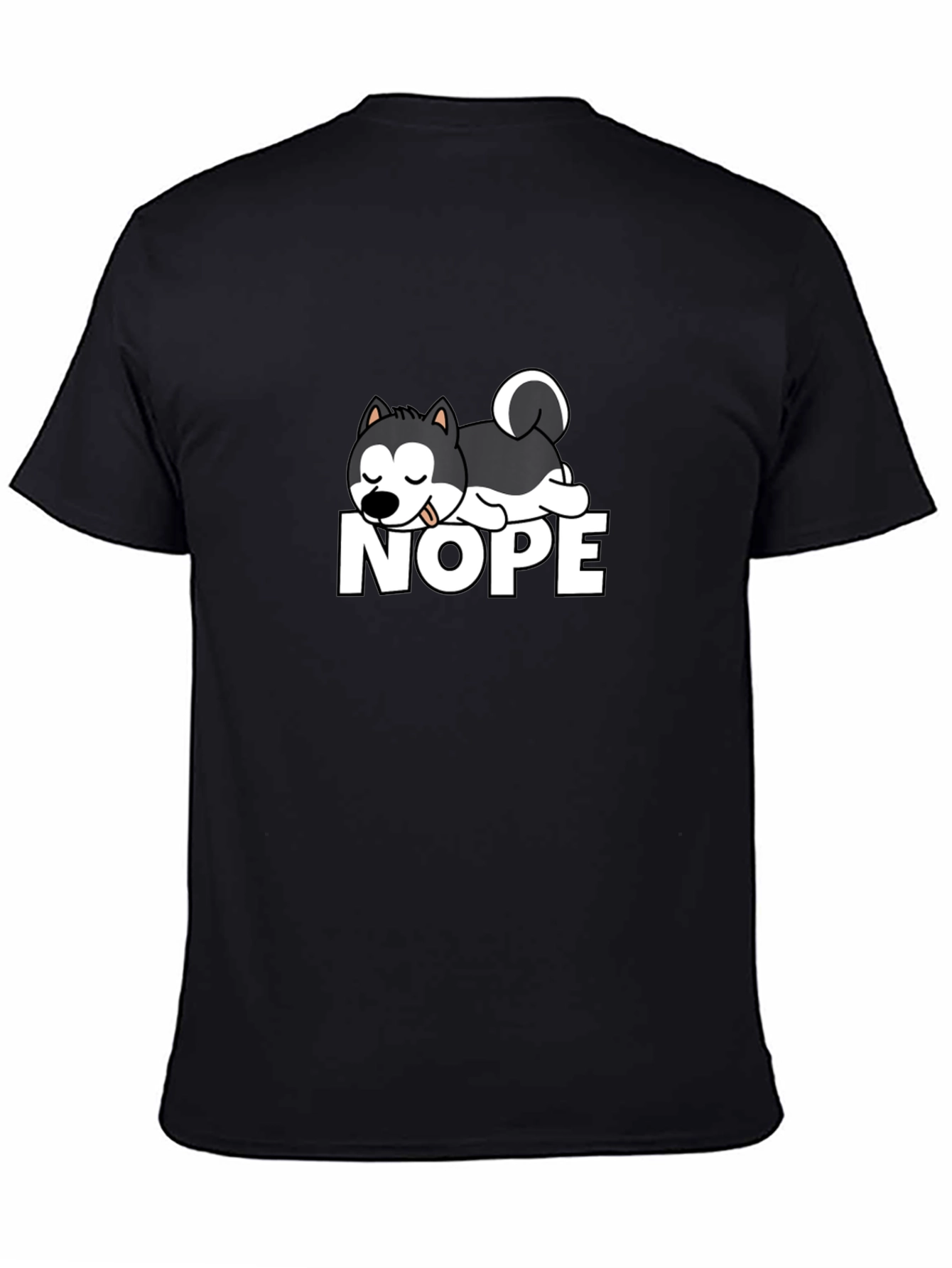 Nope Dog Graphic T-Shirt - Black