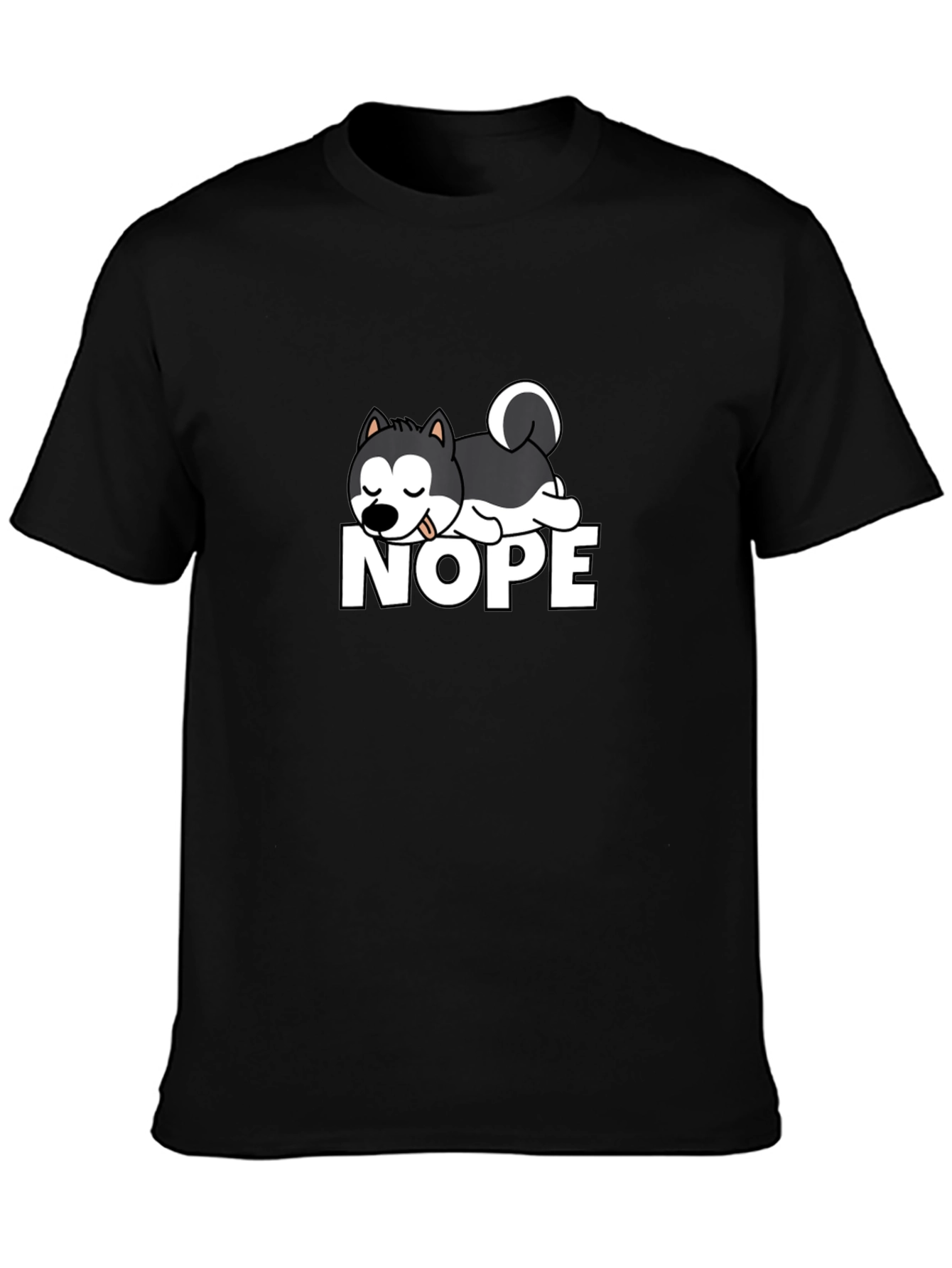 Nope Dog Graphic T-Shirt - Black