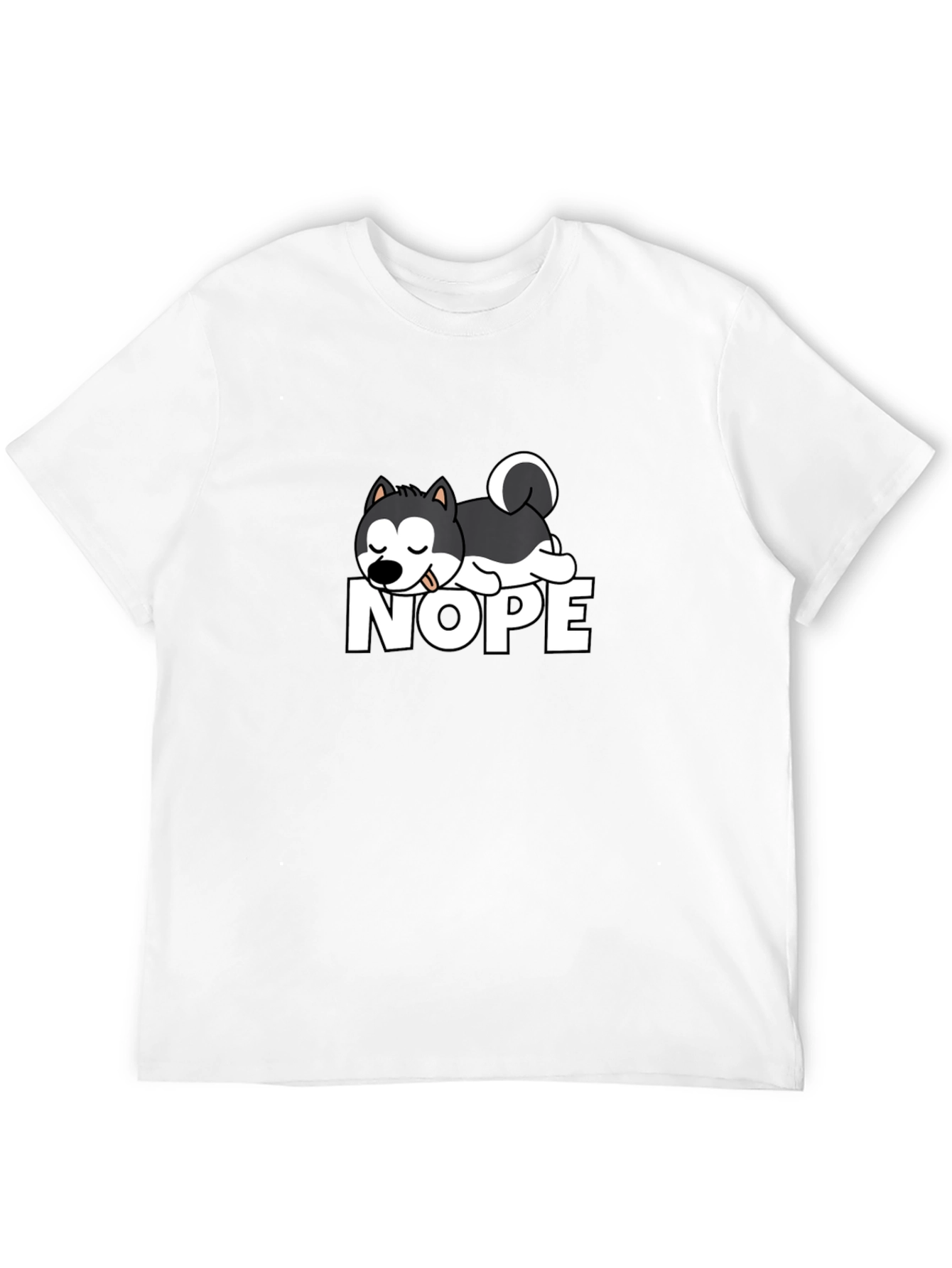 Nope Dog Graphic T-Shirt - Black