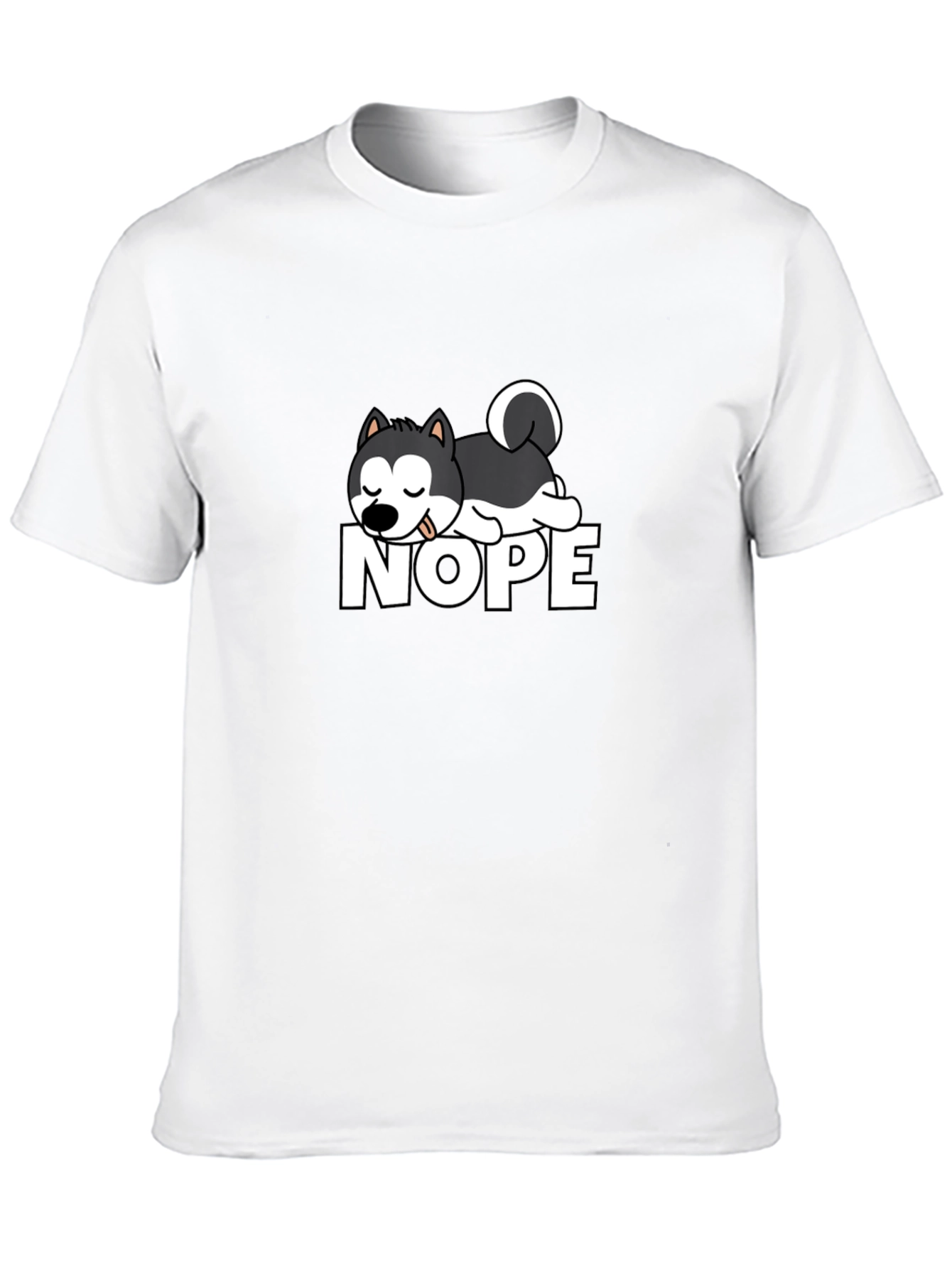 Nope Dog Graphic T-Shirt - Black