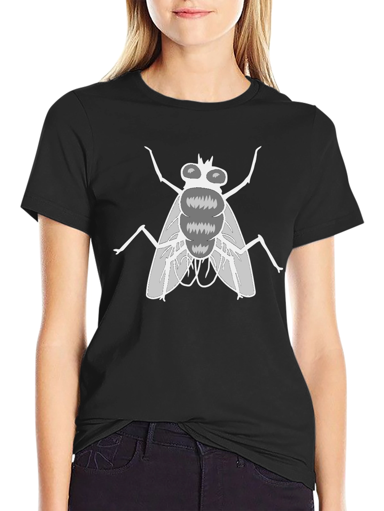 Fly Graphic Tee - Novelty Black T-Shirt