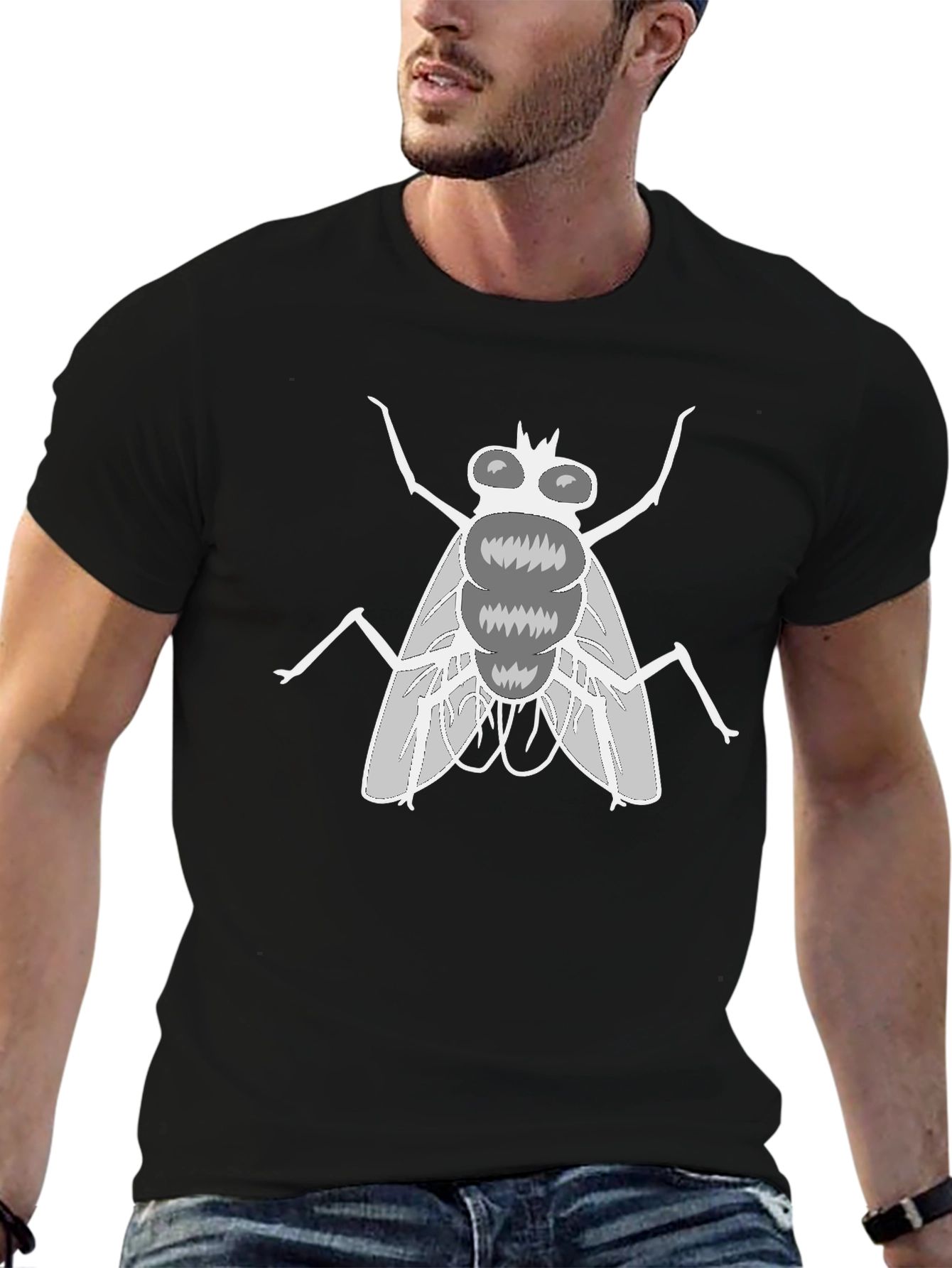 Fly Graphic Tee - Novelty Black T-Shirt