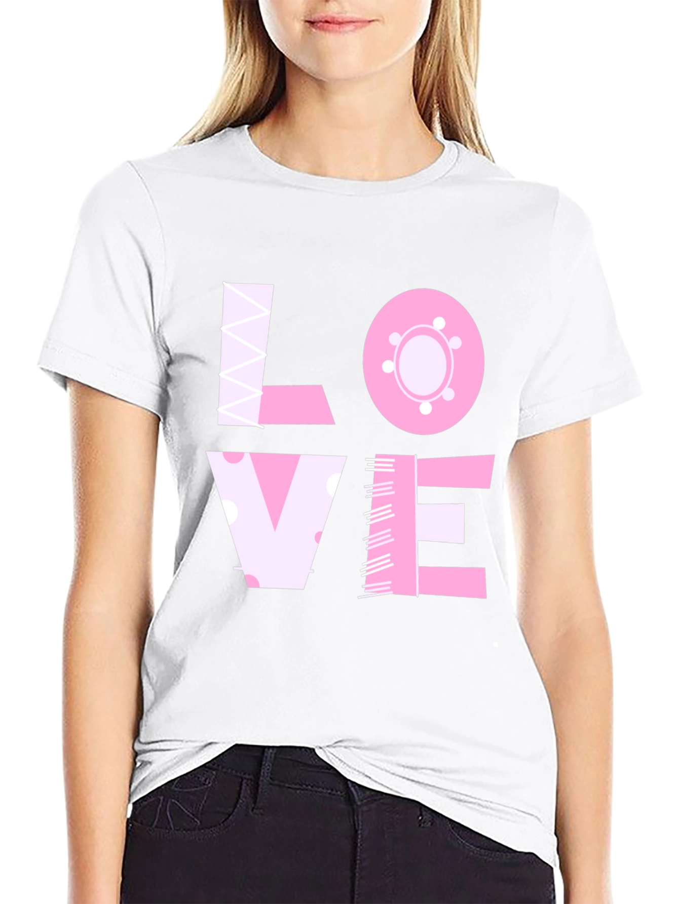LOVE Graphic Black Crew Neck T-Shirt