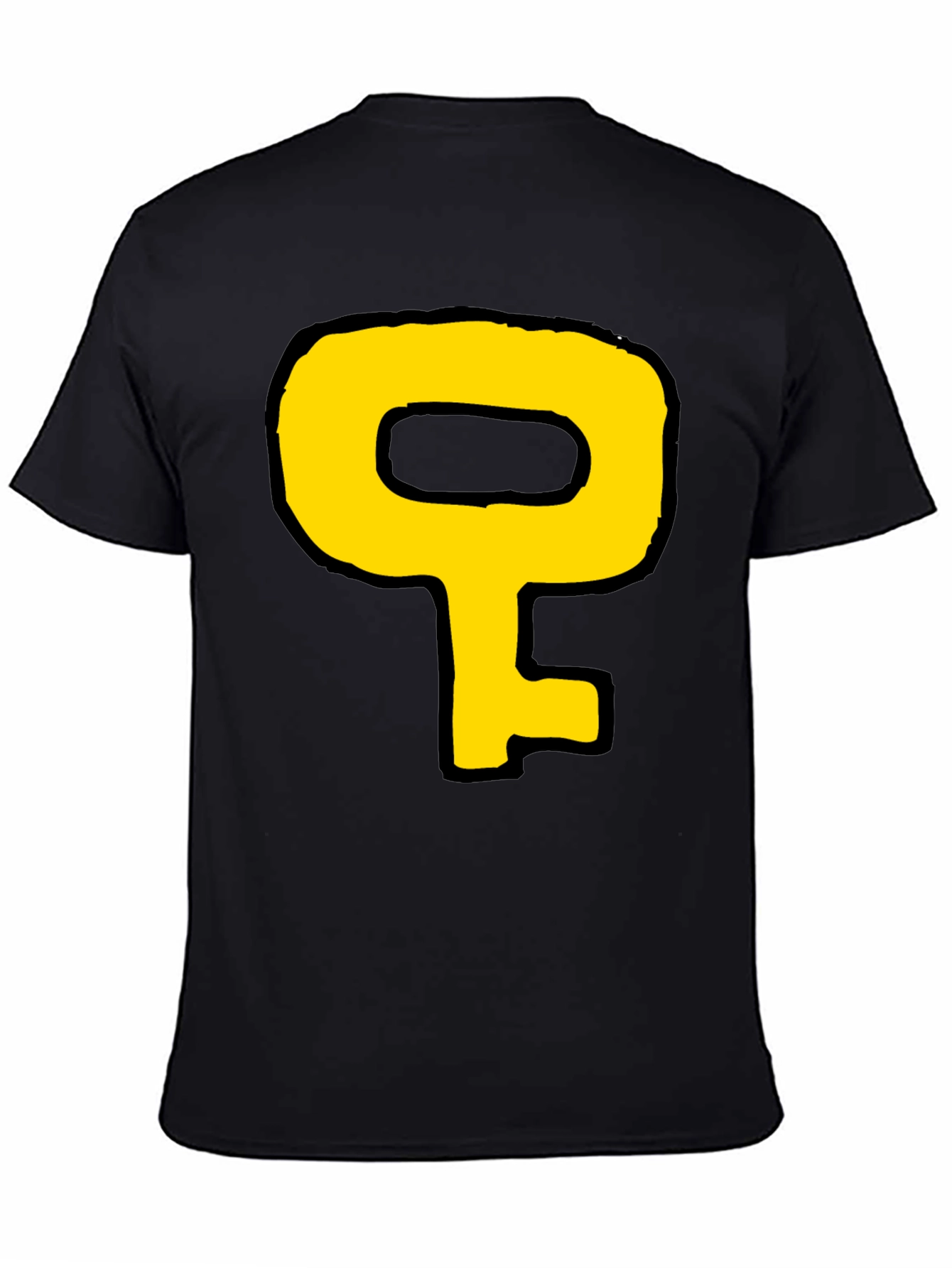 Cartoon Key Graphic Black T-Shirt