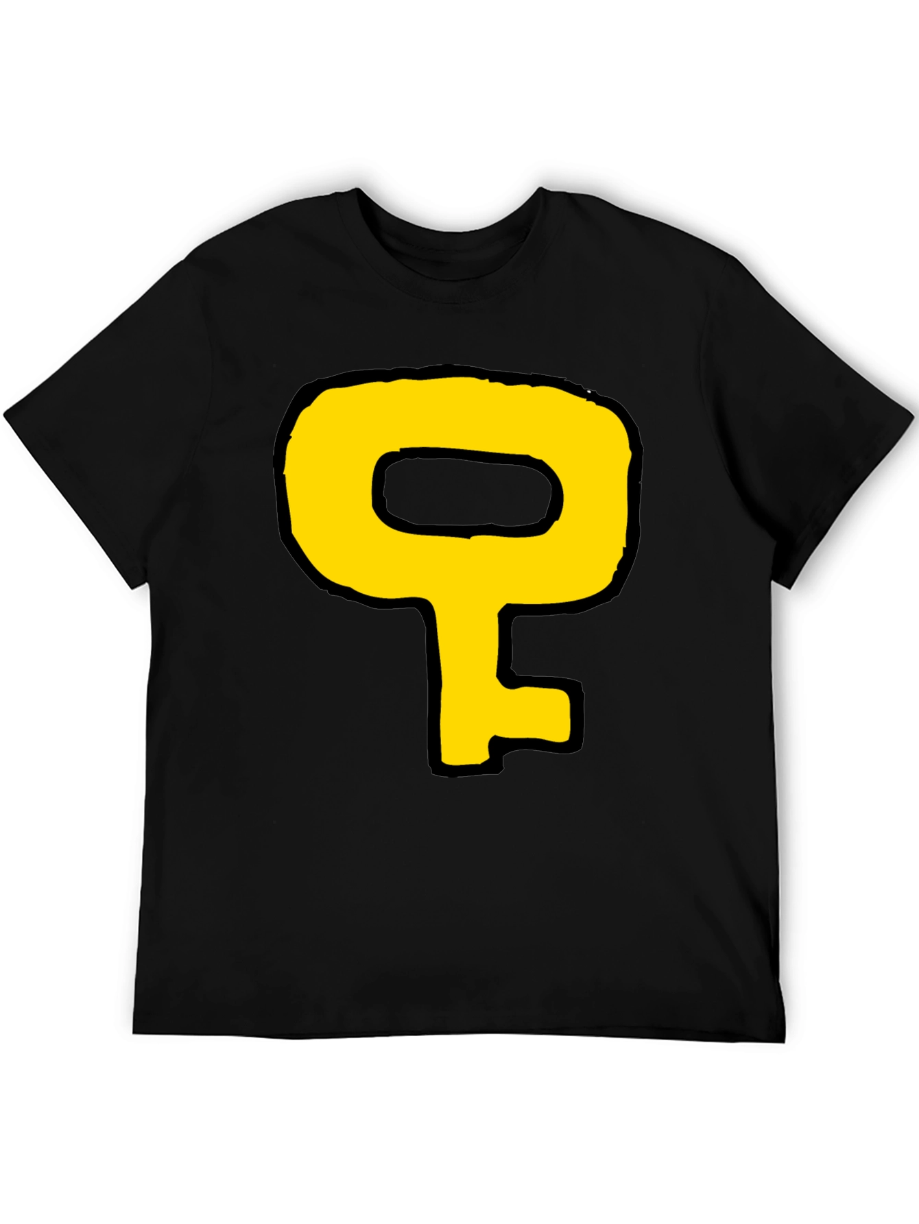 Cartoon Key Graphic Black T-Shirt