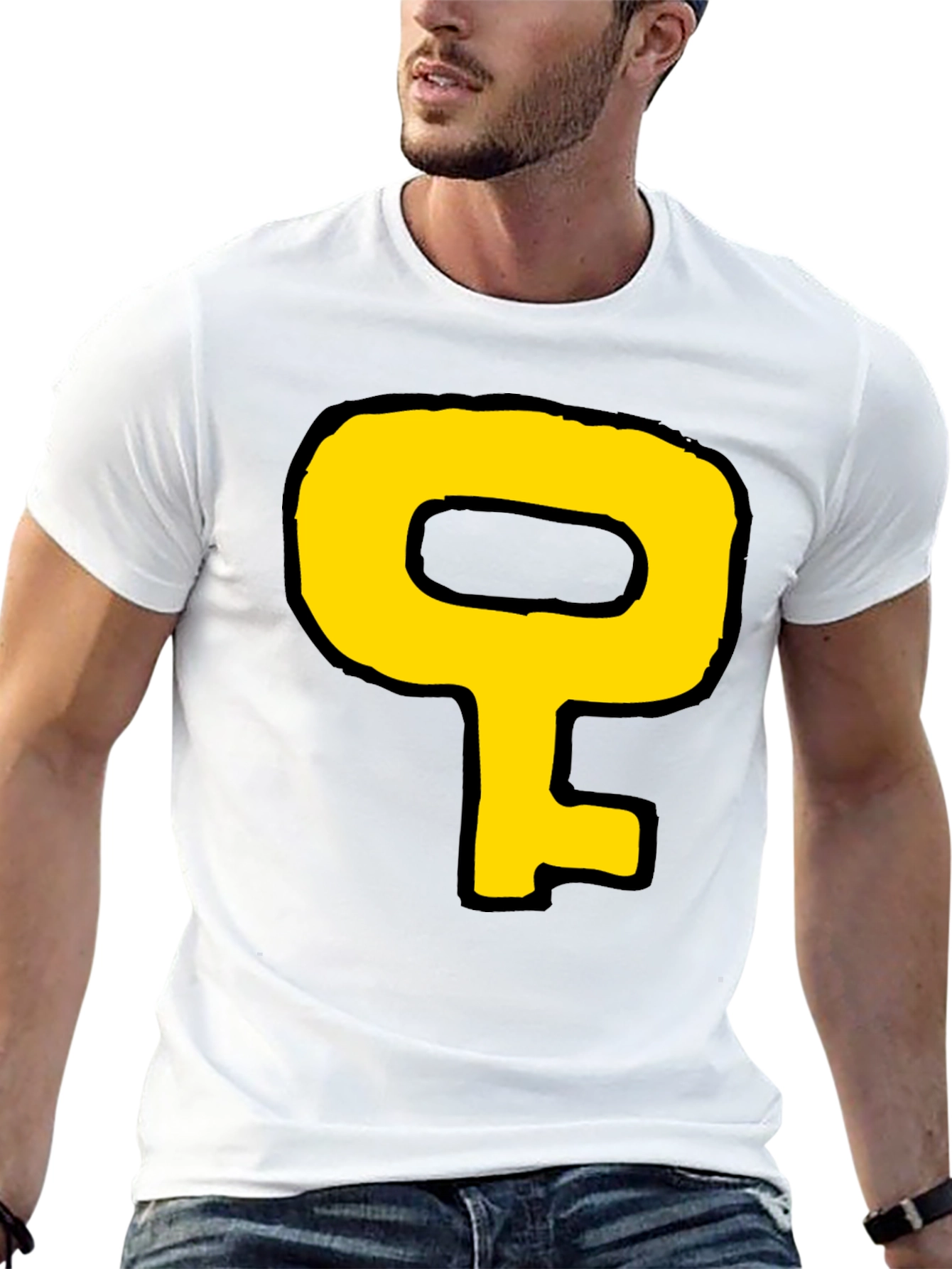 Cartoon Key Graphic Black T-Shirt