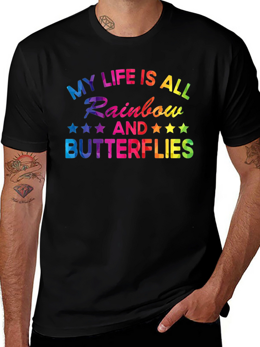 Rainbow Butterflies Graphic T-Shirt