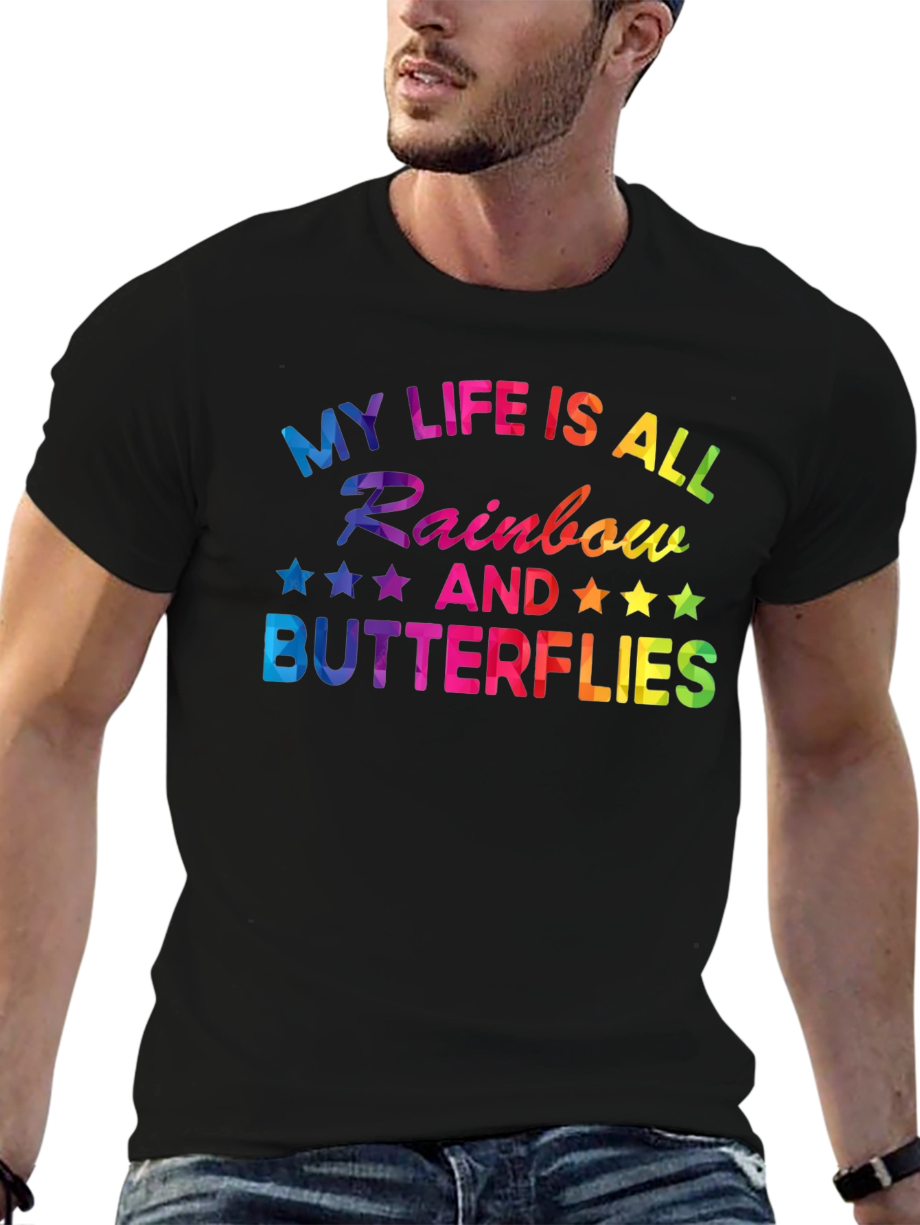 Rainbow Butterflies Graphic T-Shirt