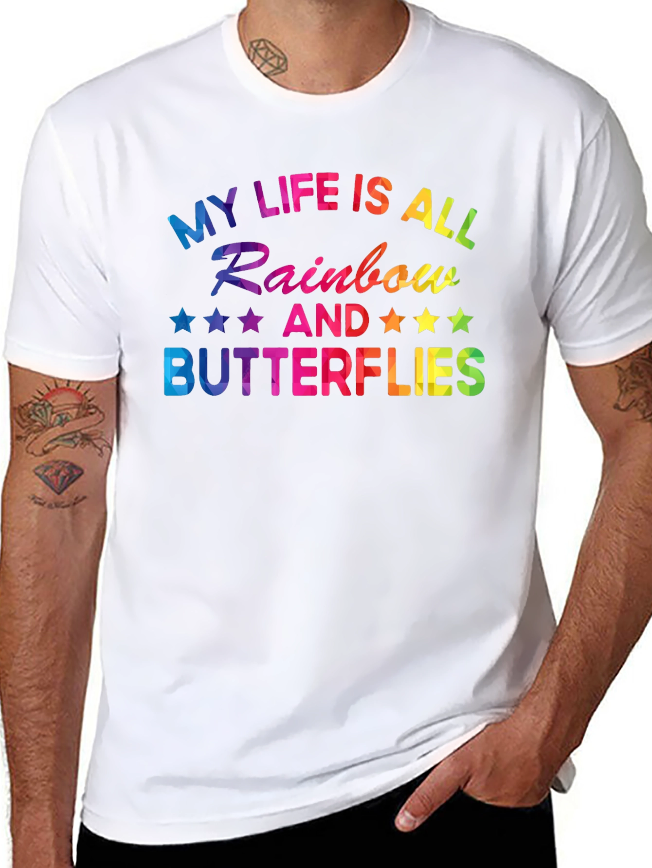 Rainbow Butterflies Graphic T-Shirt