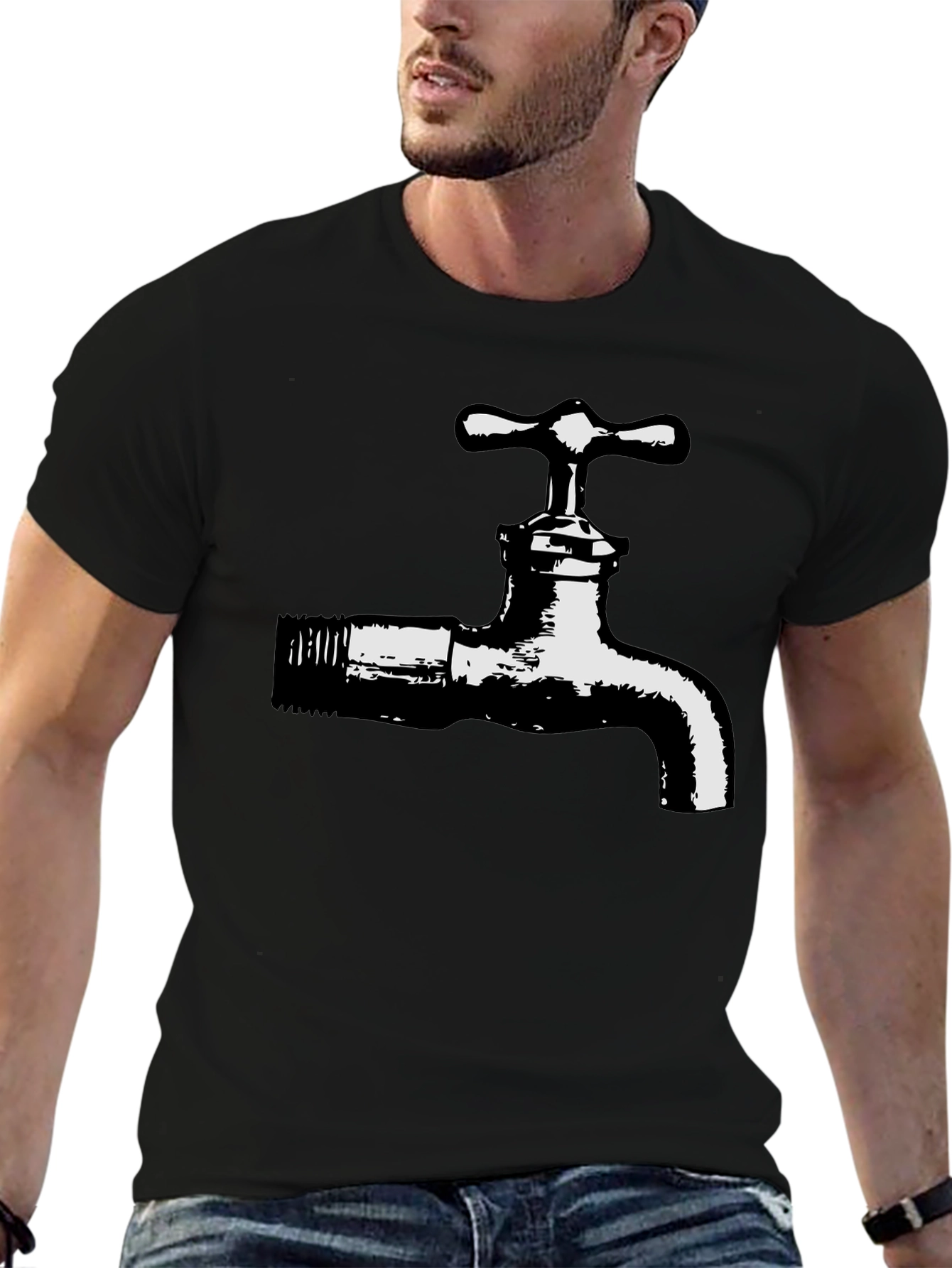 Faucet Graphic T-Shirt - Black