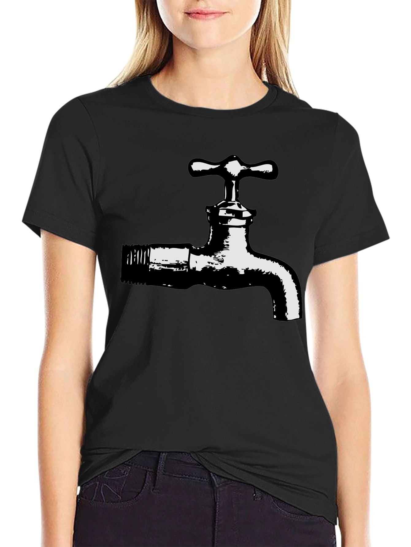 Faucet Graphic T-Shirt - Black