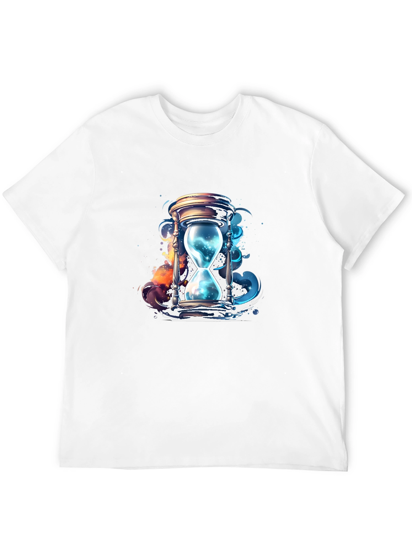 Mens Black T-Shirt with Hourglass Graphic Design