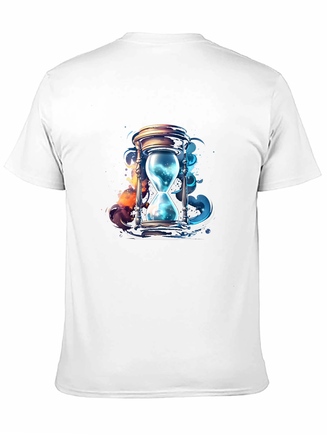 Mens Black T-Shirt with Hourglass Graphic Design