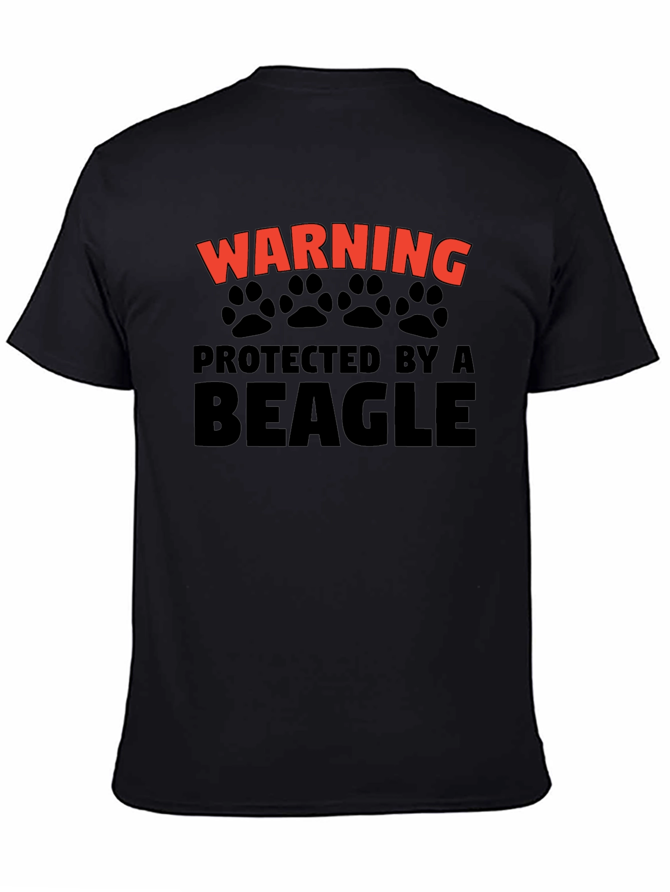 Warning Protected by A Beagle Black T-Shirt