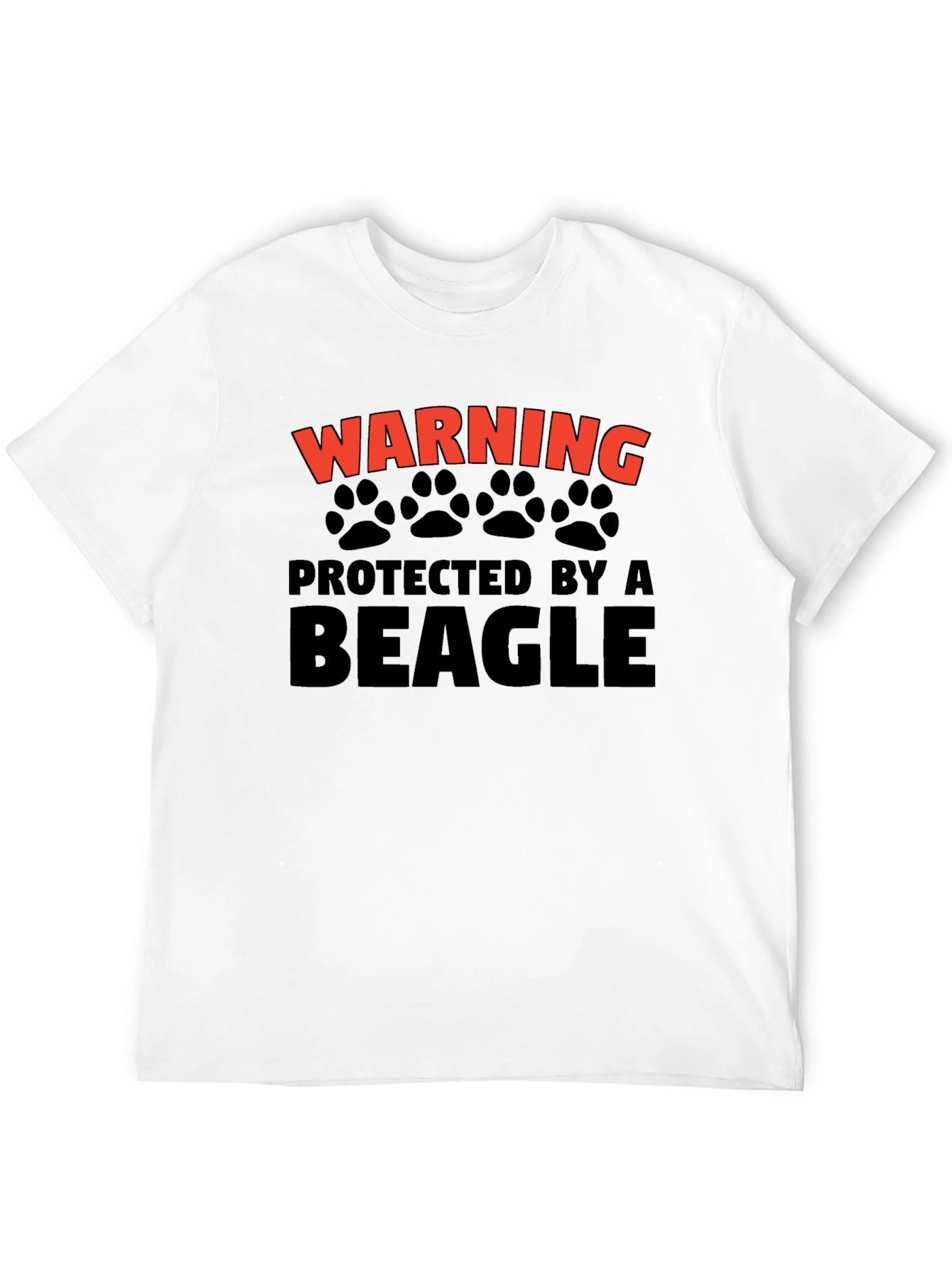 Warning Protected by A Beagle Black T-Shirt