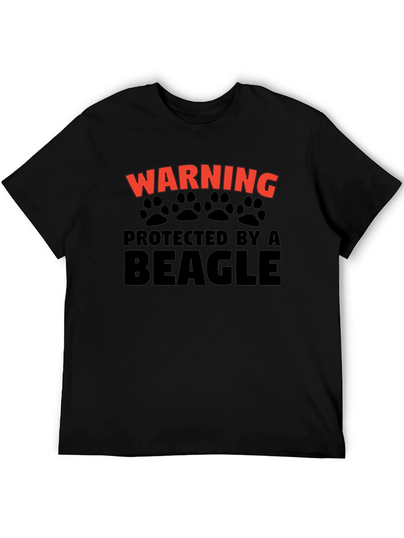 Warning Protected by A Beagle Black T-Shirt