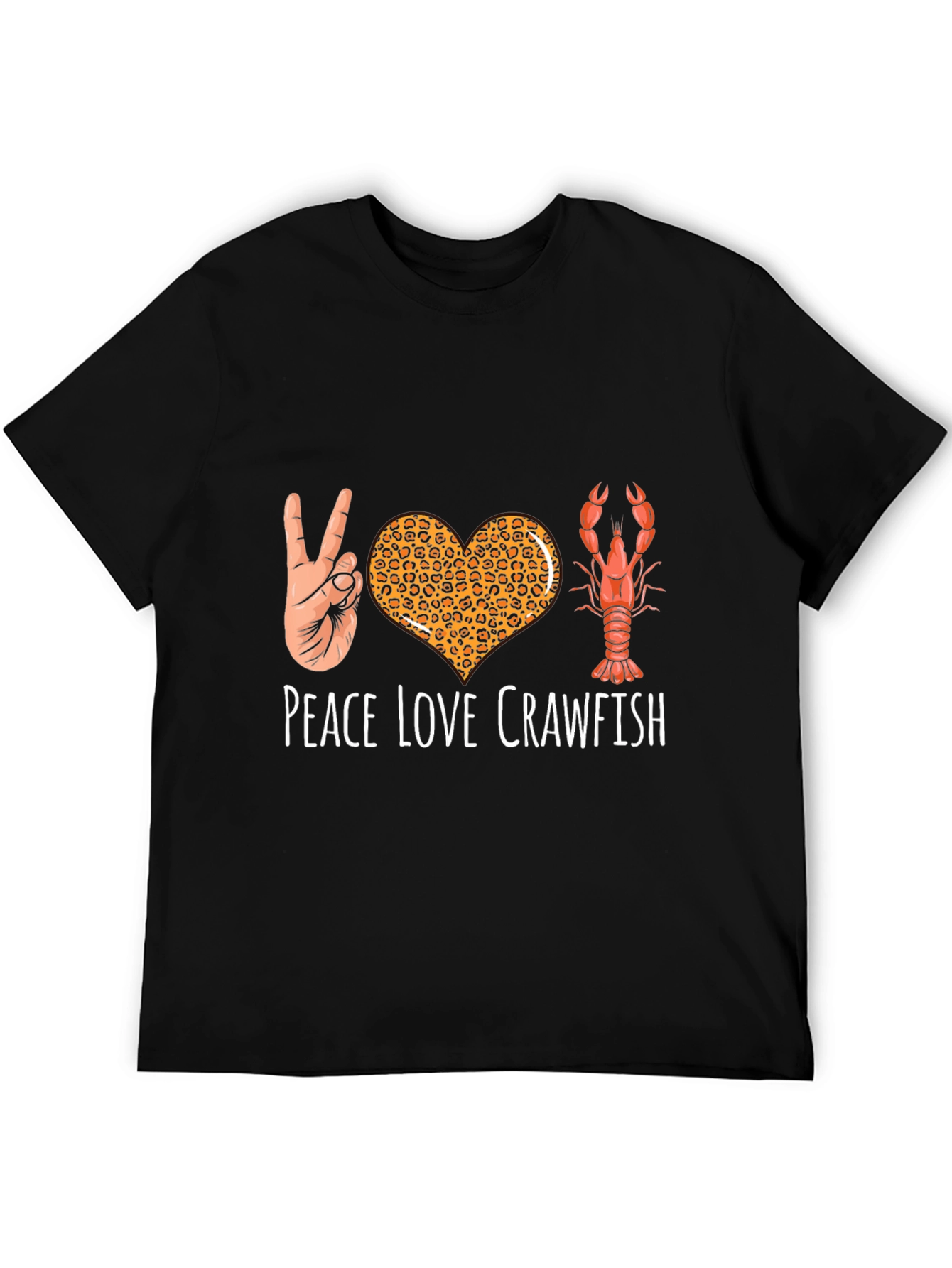 Peace Love Crawfish T-Shirt Funny Cajun Louisiana Shrimp Tee