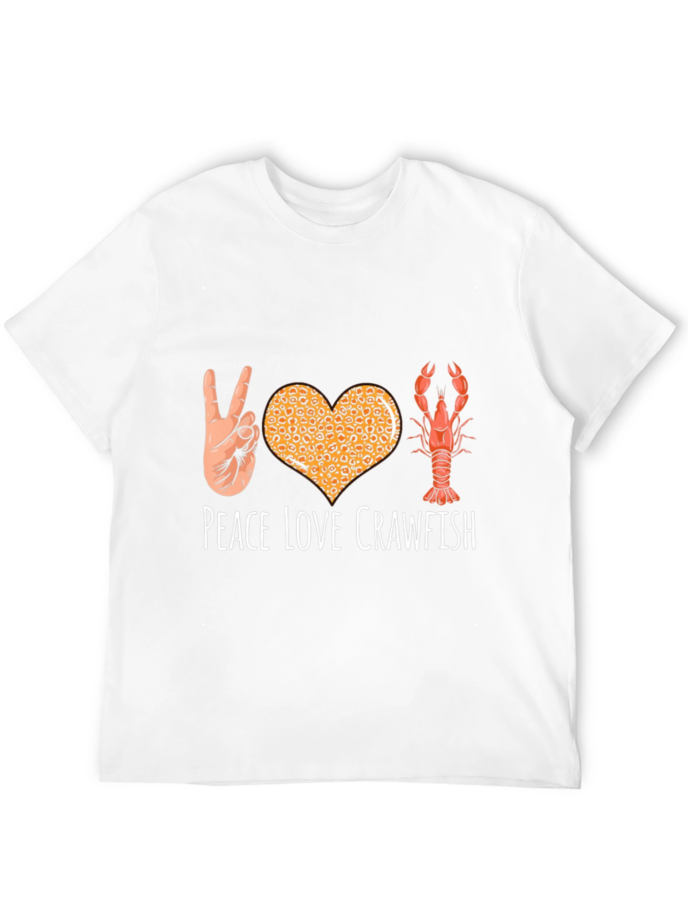 Peace Love Crawfish T-Shirt Funny Cajun Louisiana Shrimp Tee