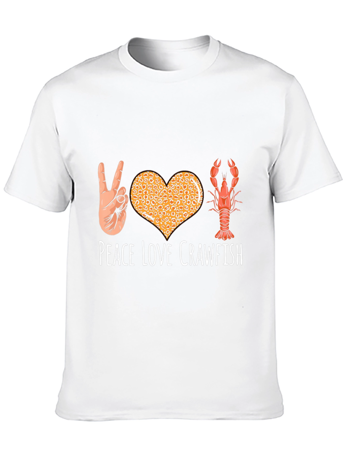 Peace Love Crawfish T-Shirt Funny Cajun Louisiana Shrimp Tee