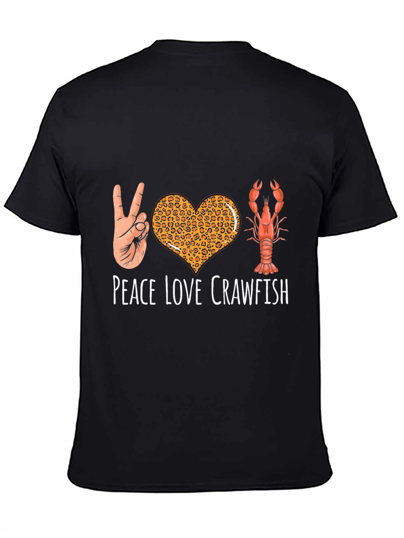 Peace Love Crawfish T-Shirt Funny Cajun Louisiana Shrimp Tee