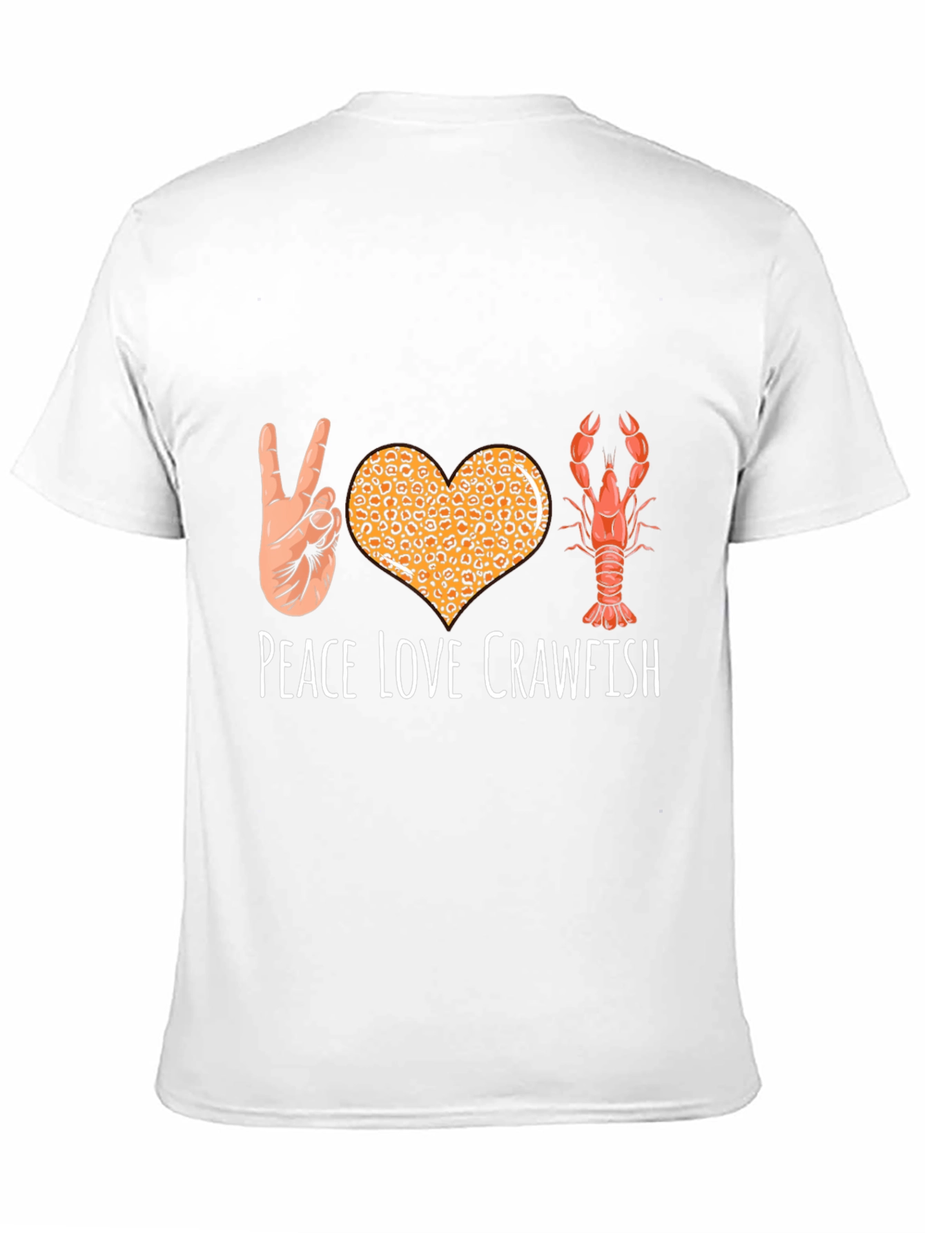 Peace Love Crawfish T-Shirt Funny Cajun Louisiana Shrimp Tee