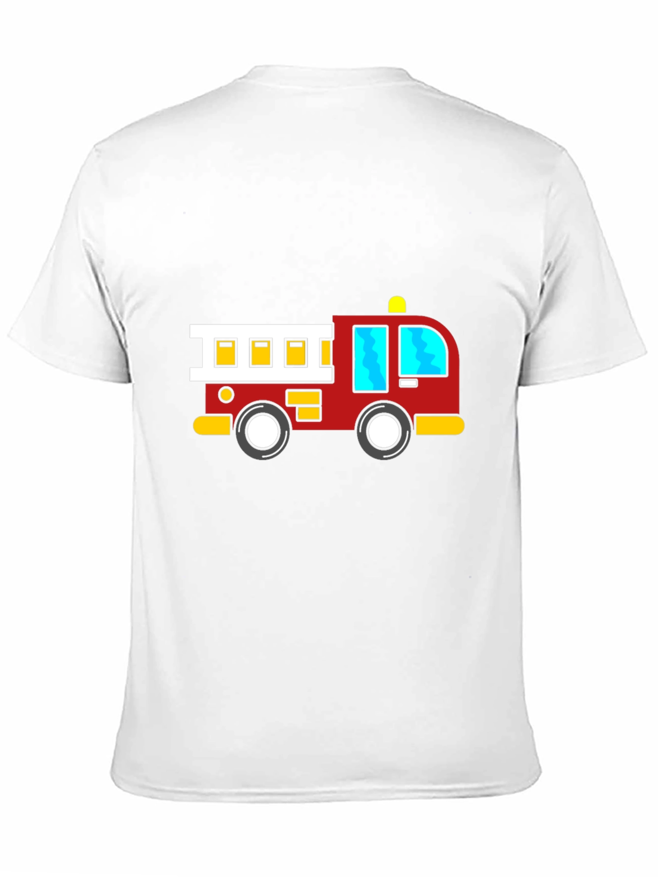 Cartoon Firetruck Black T-Shirt