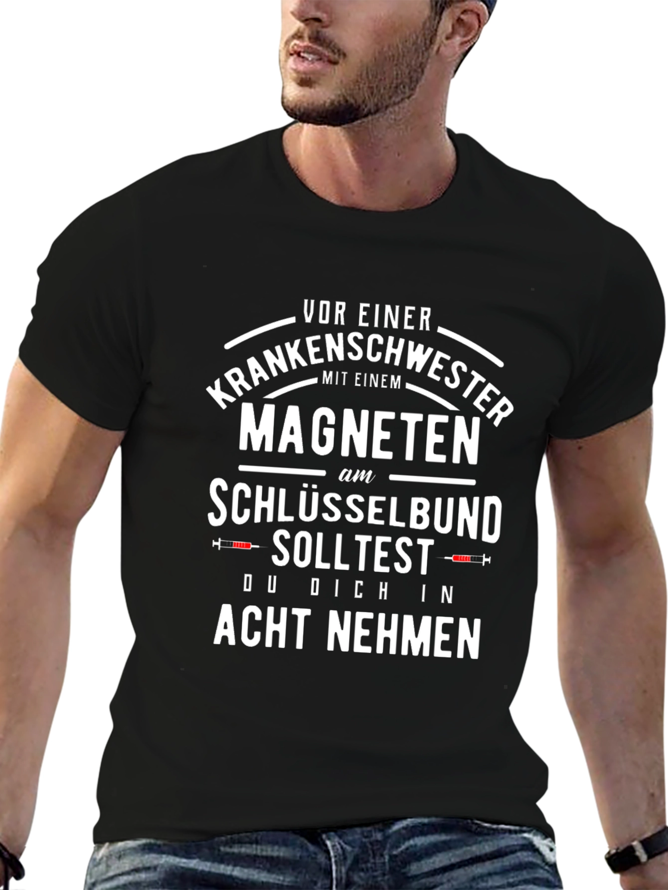 Nurse Magnet Keyring T-Shirt - Acht Nehmen