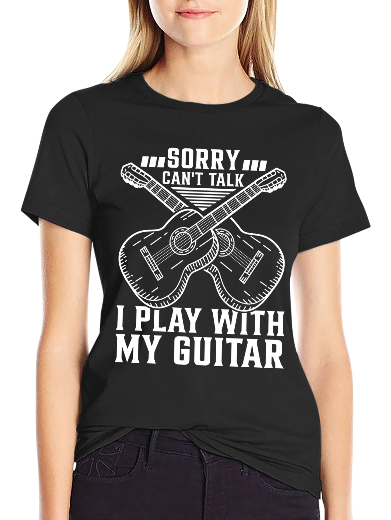 Guitar Player T-Shirt: Sorry Cant Talk