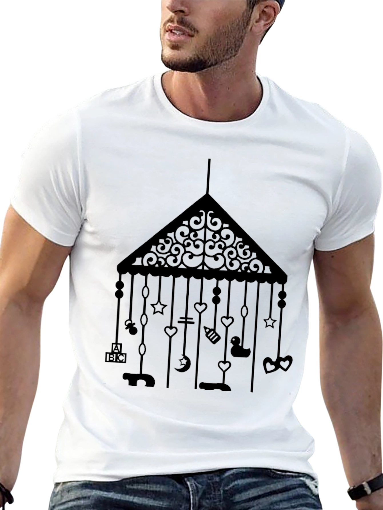 Baby Mobile T-Shirt - Black Unisex Tee
