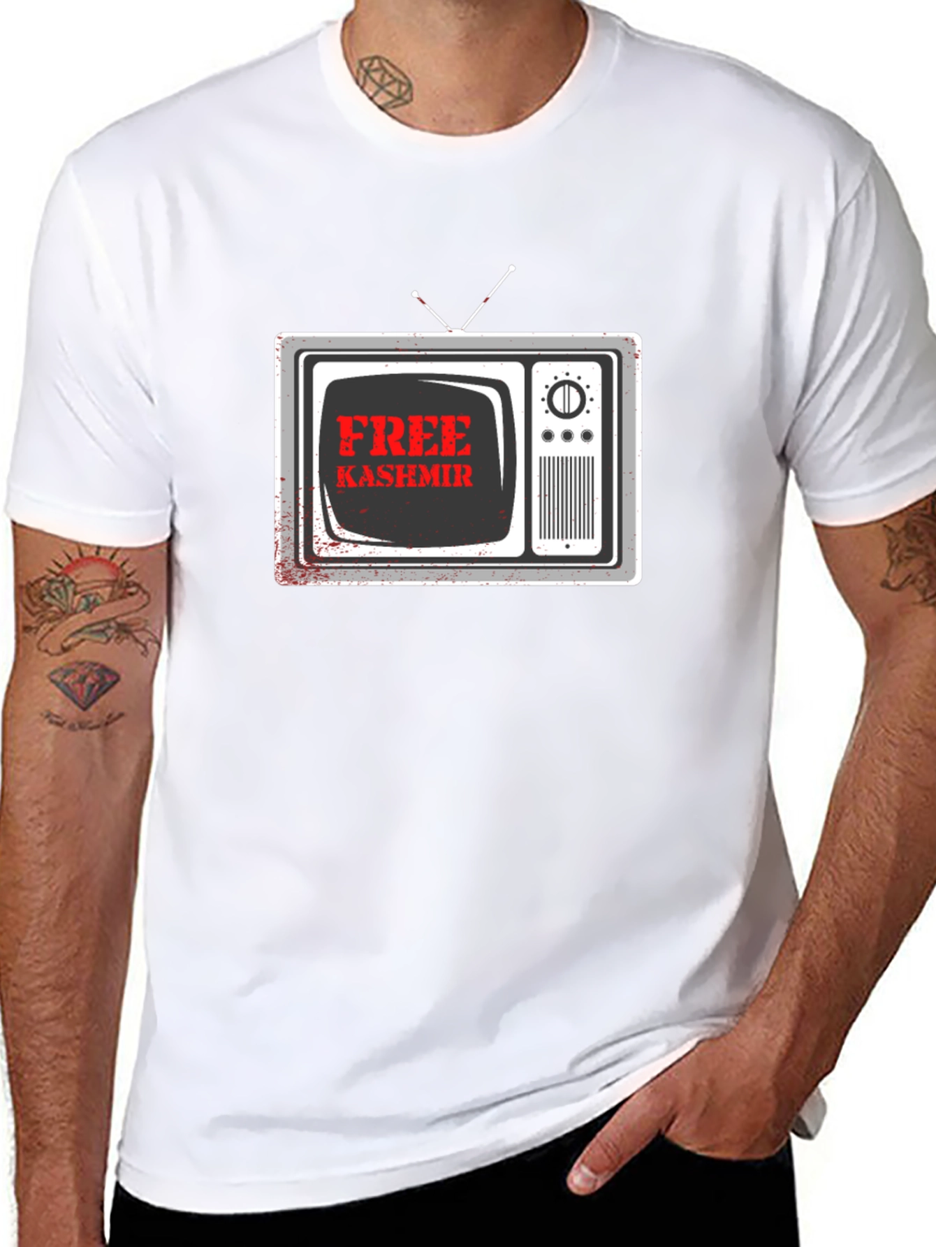 Free Kashmir Graphic Tee - Black Cotton T-Shirt