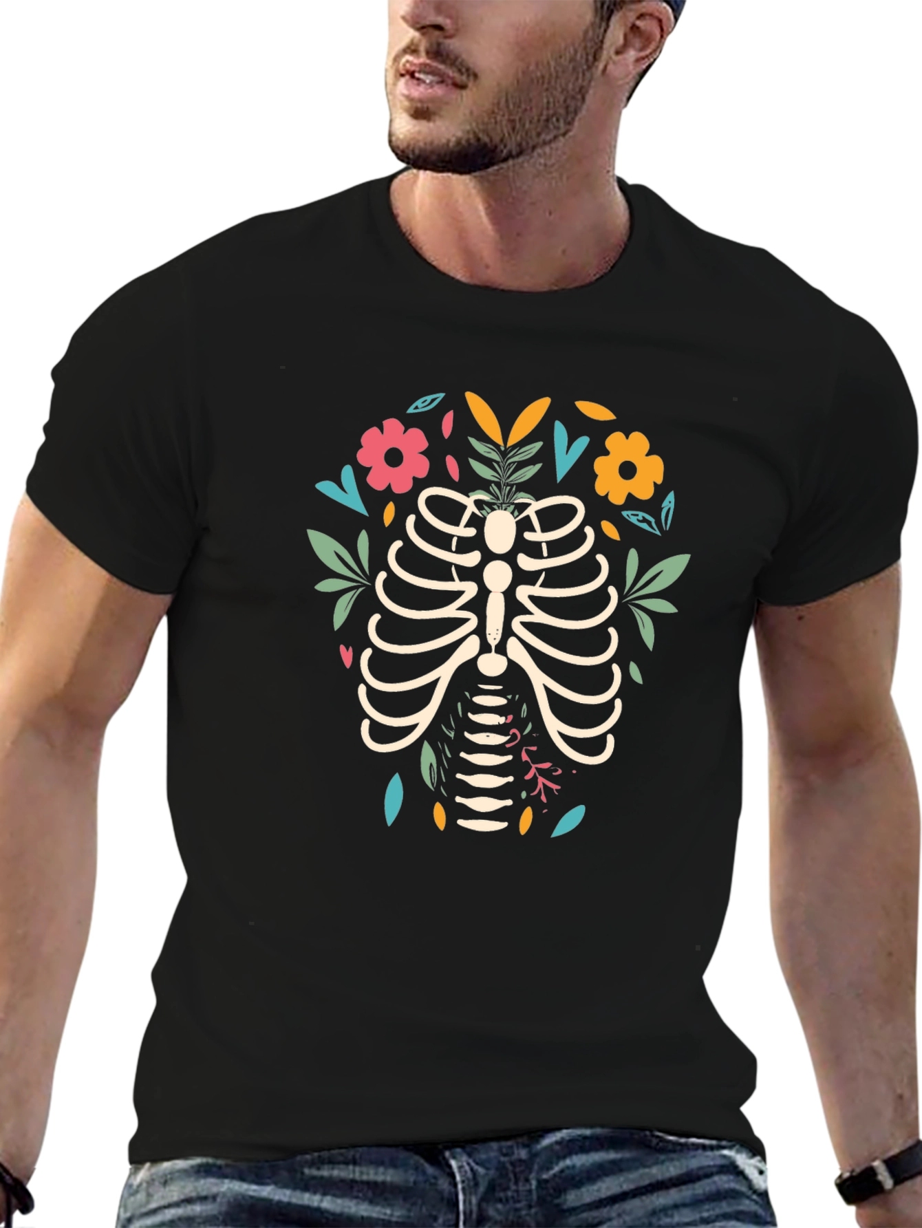 Floral Rib Cage Graphic Tee