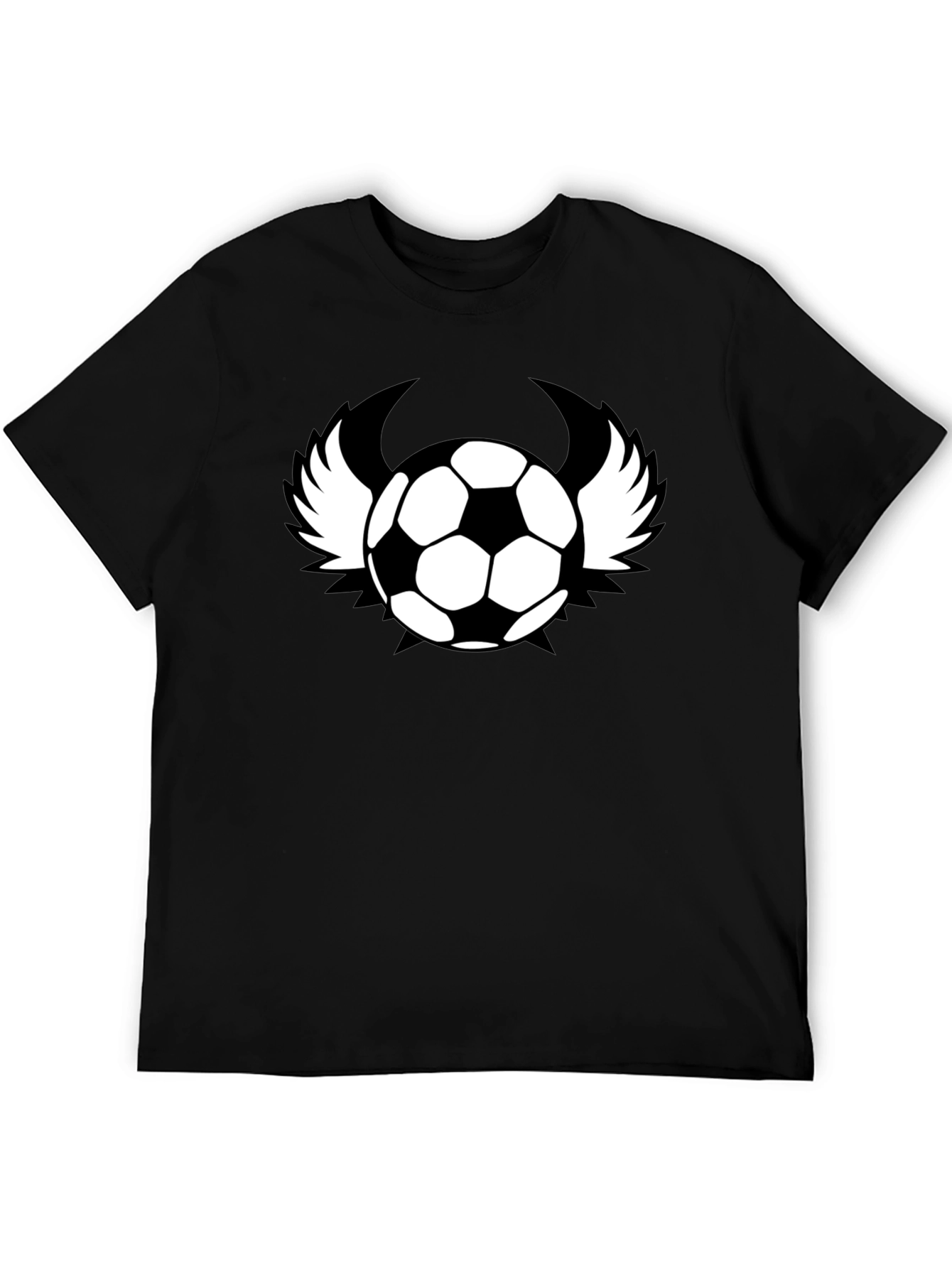 Soccer Ball with Wings Black T-Shirt
