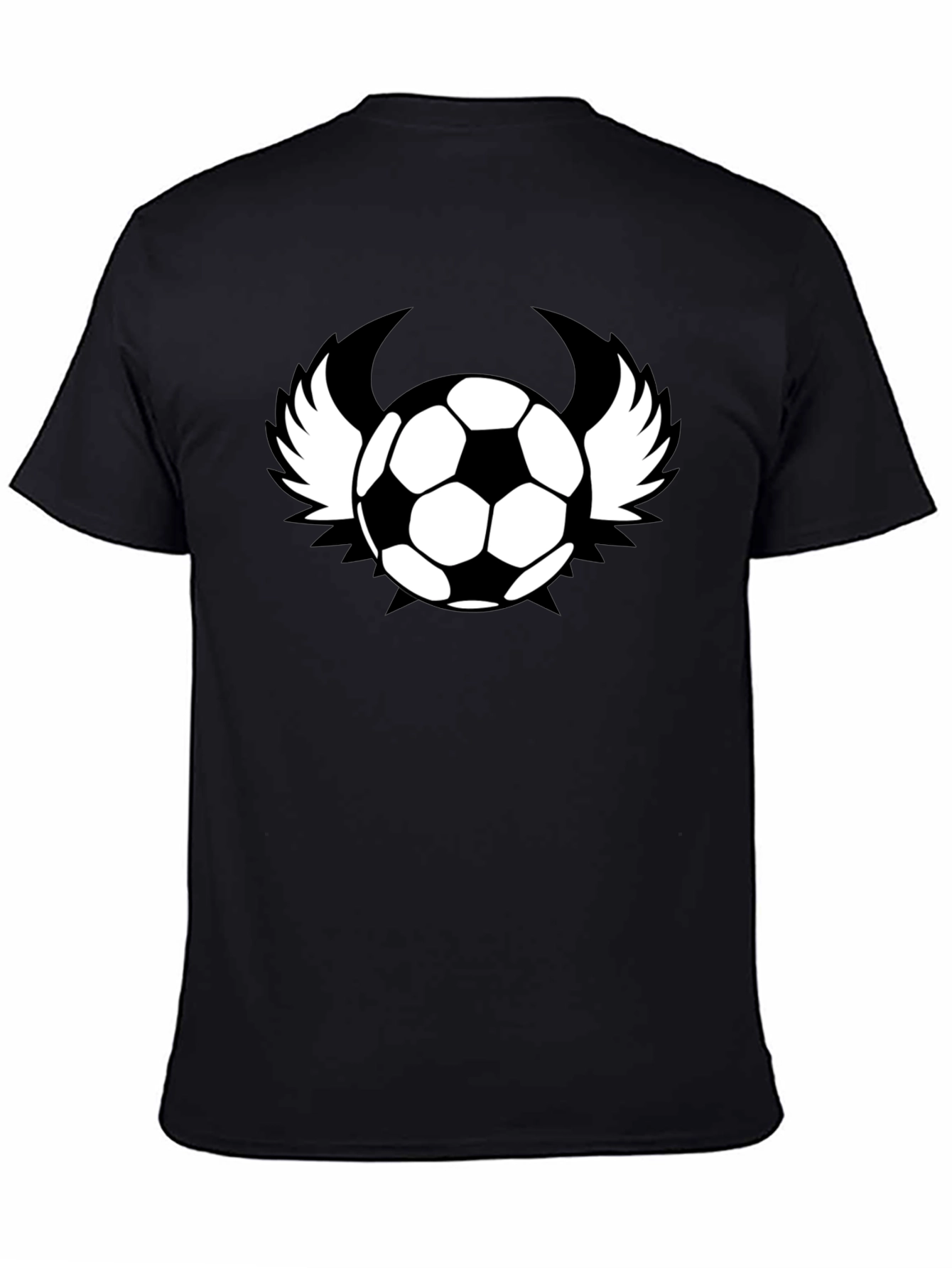 Soccer Ball with Wings Black T-Shirt