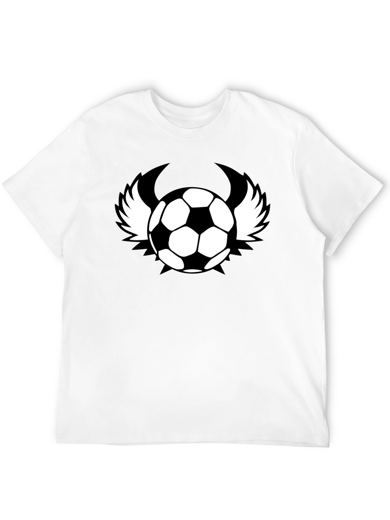 Soccer Ball with Wings Black T-Shirt