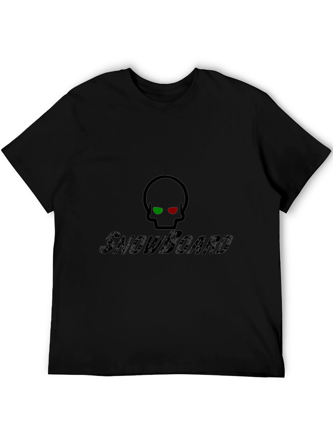 Snowboard Skull Graphic T-Shirt - Black