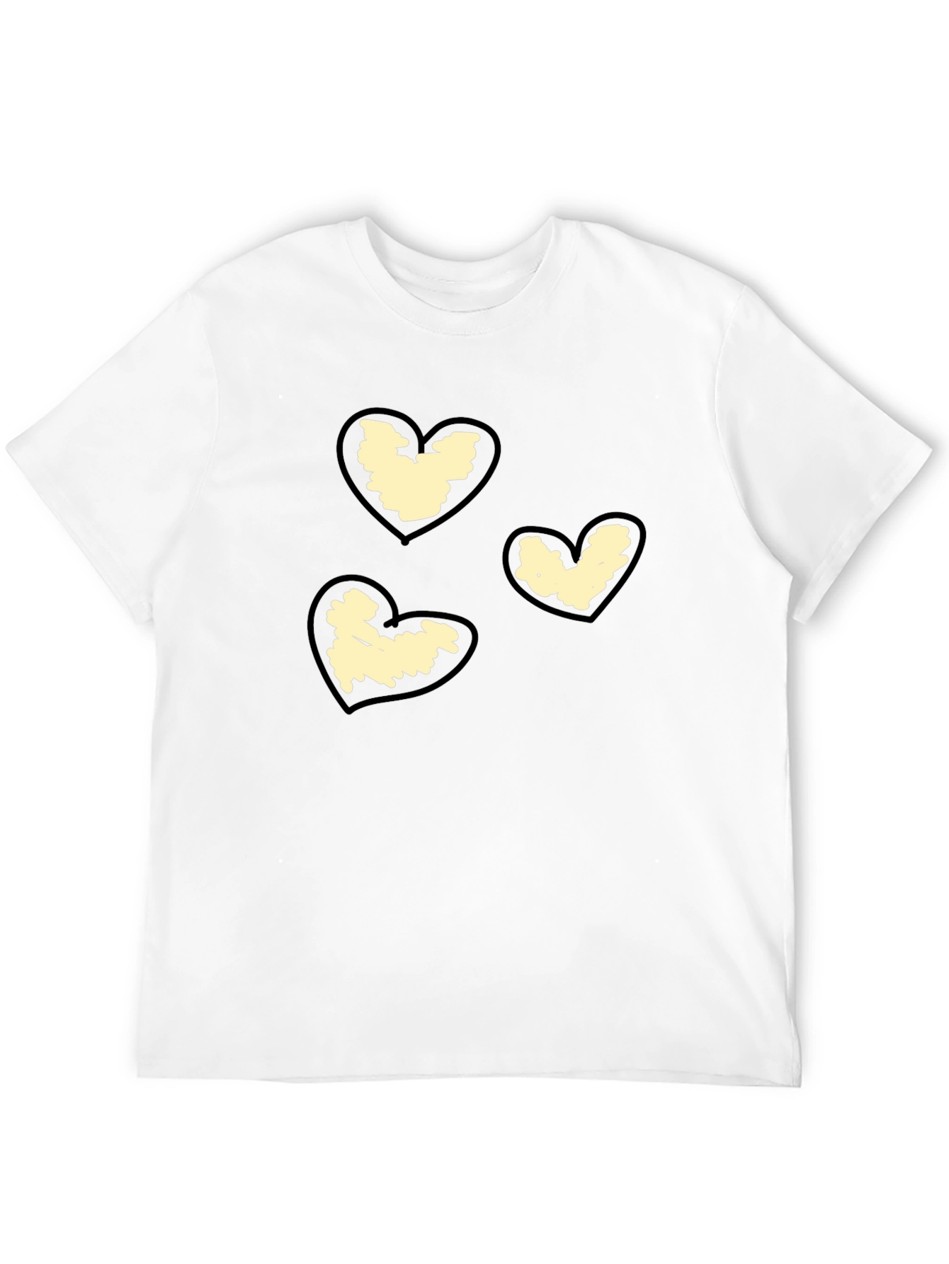Heart Scribble Graphic Black T-Shirt