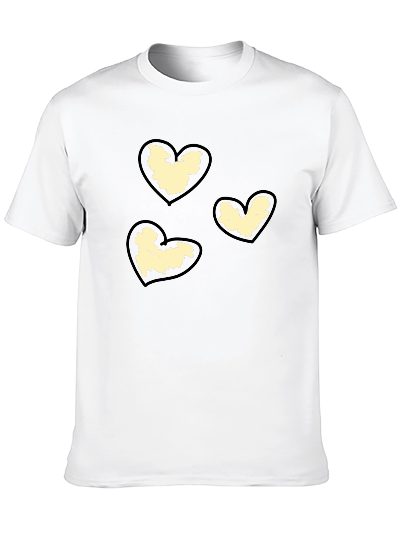 Heart Scribble Graphic Black T-Shirt