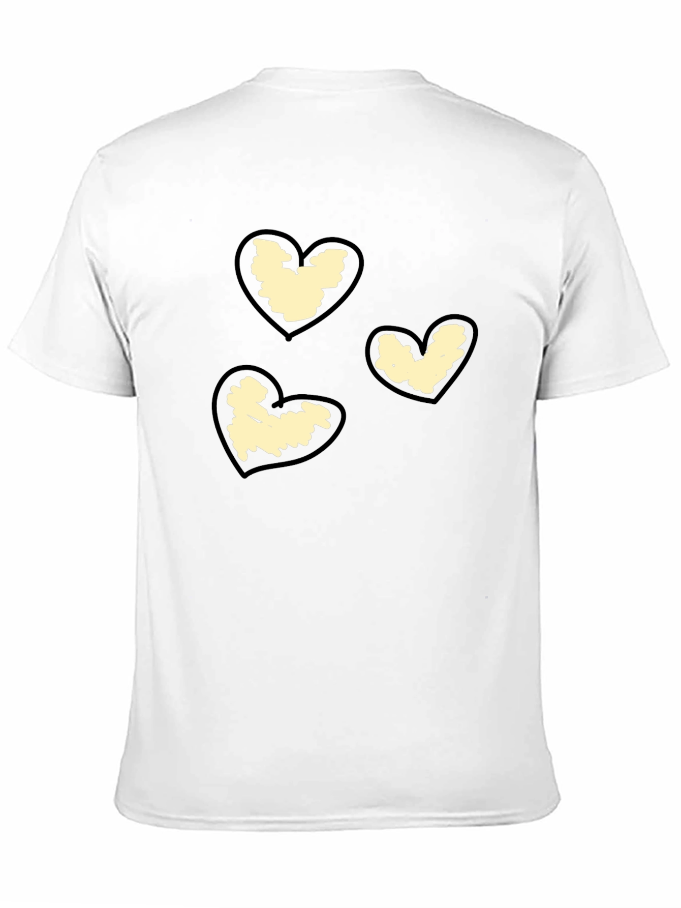 Heart Scribble Graphic Black T-Shirt