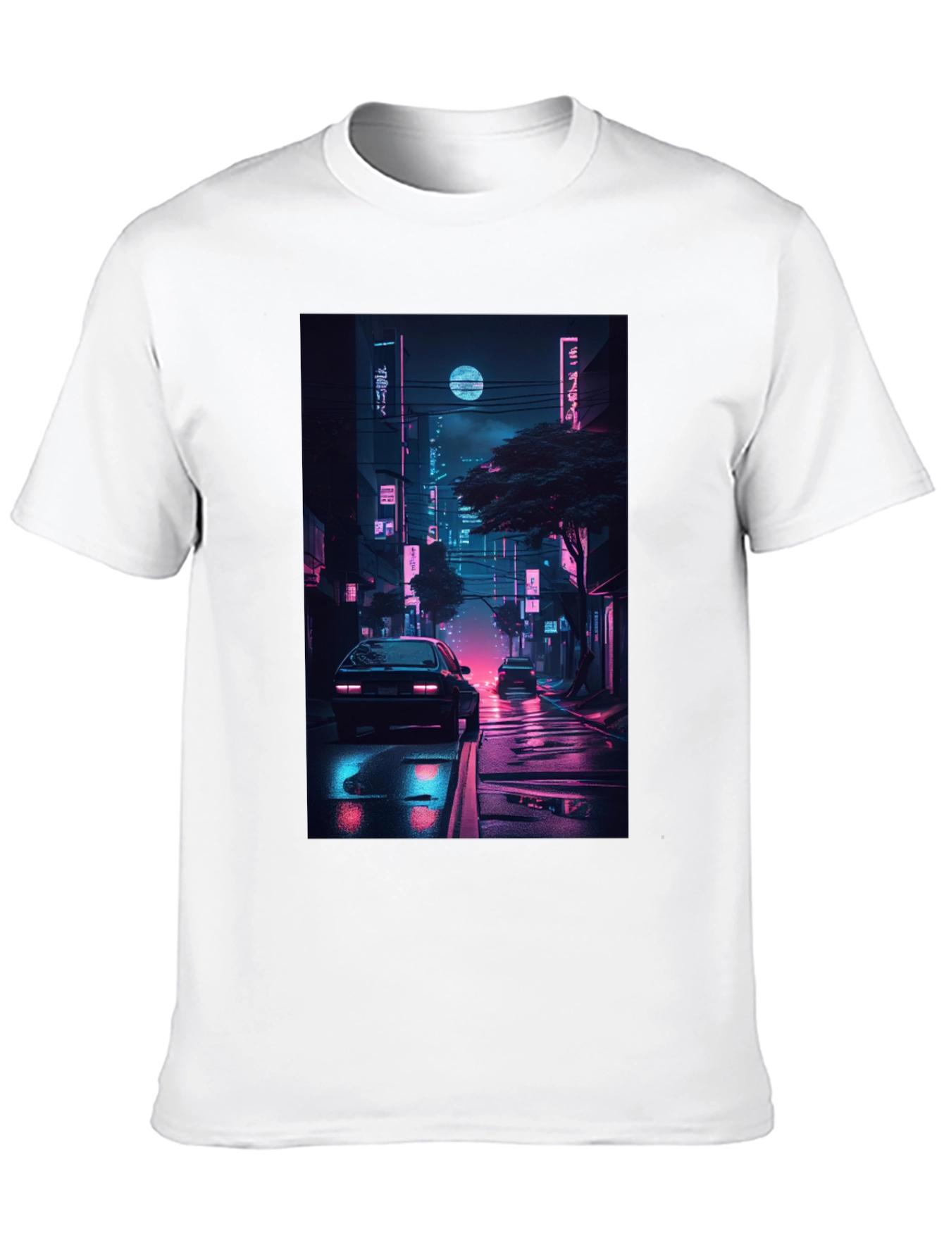 Neon Cityscape Graphic Tee