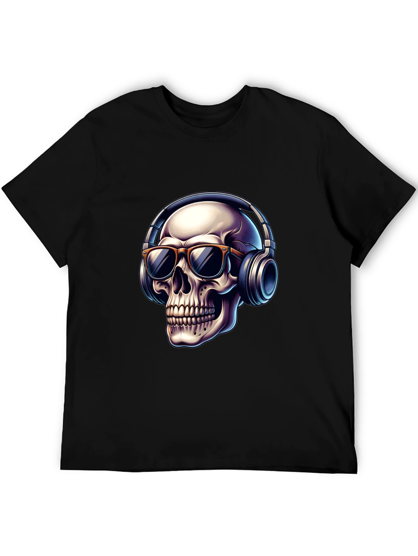 Skull with Headphones Graphic T-Shirt - Cool Design