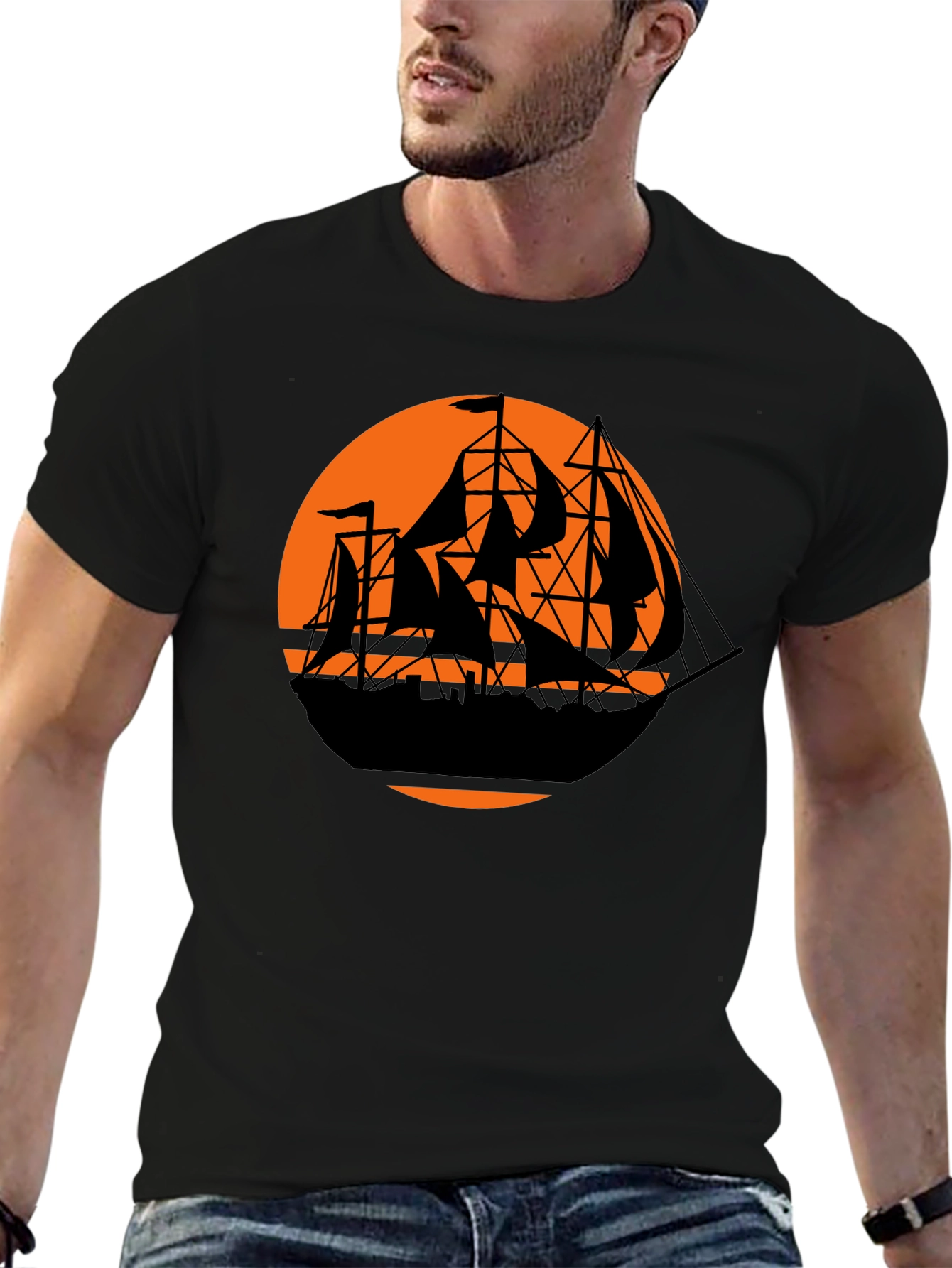 Pirate Ship Sunset Graphic Tee