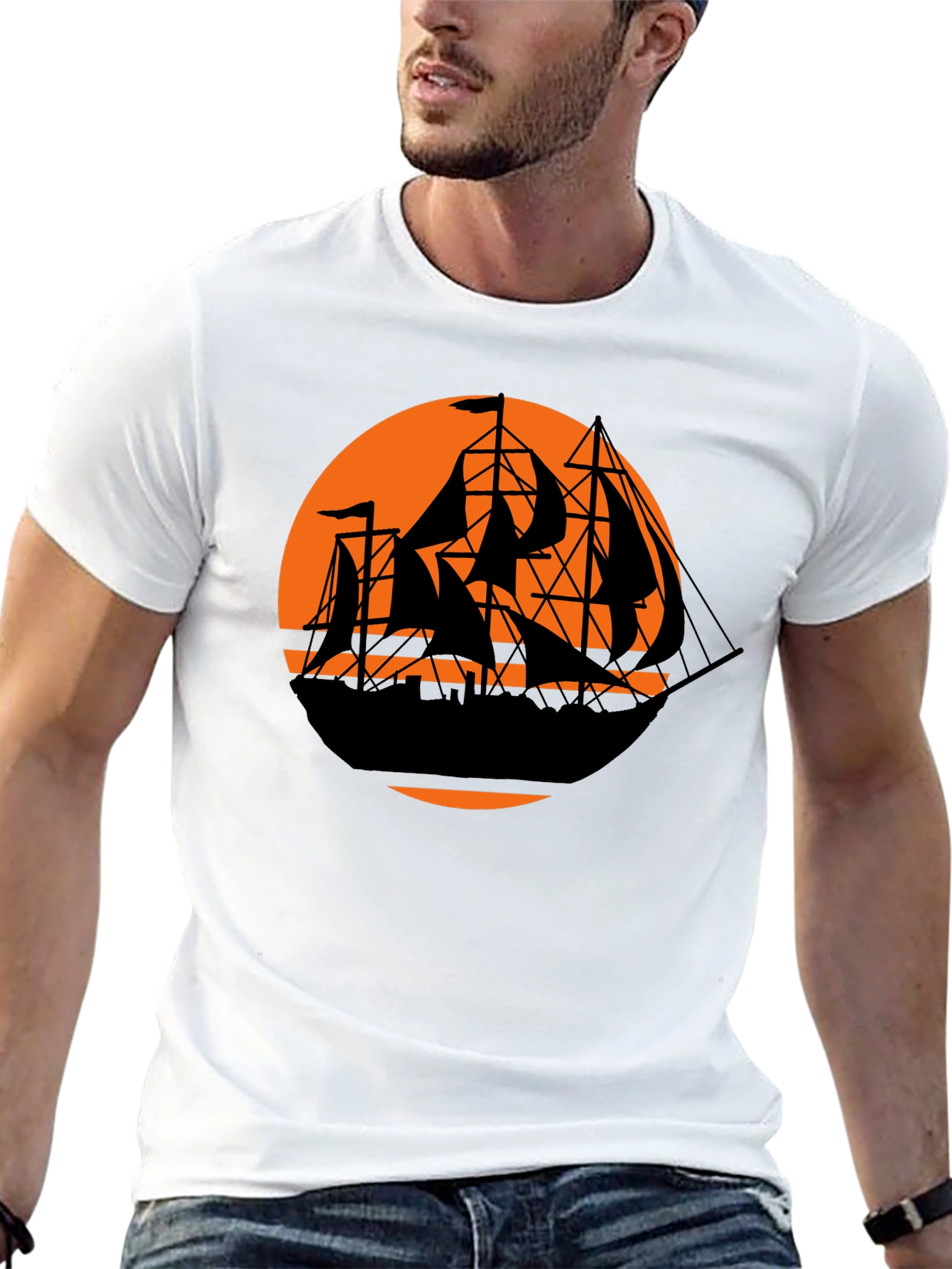 Pirate Ship Sunset Graphic Tee
