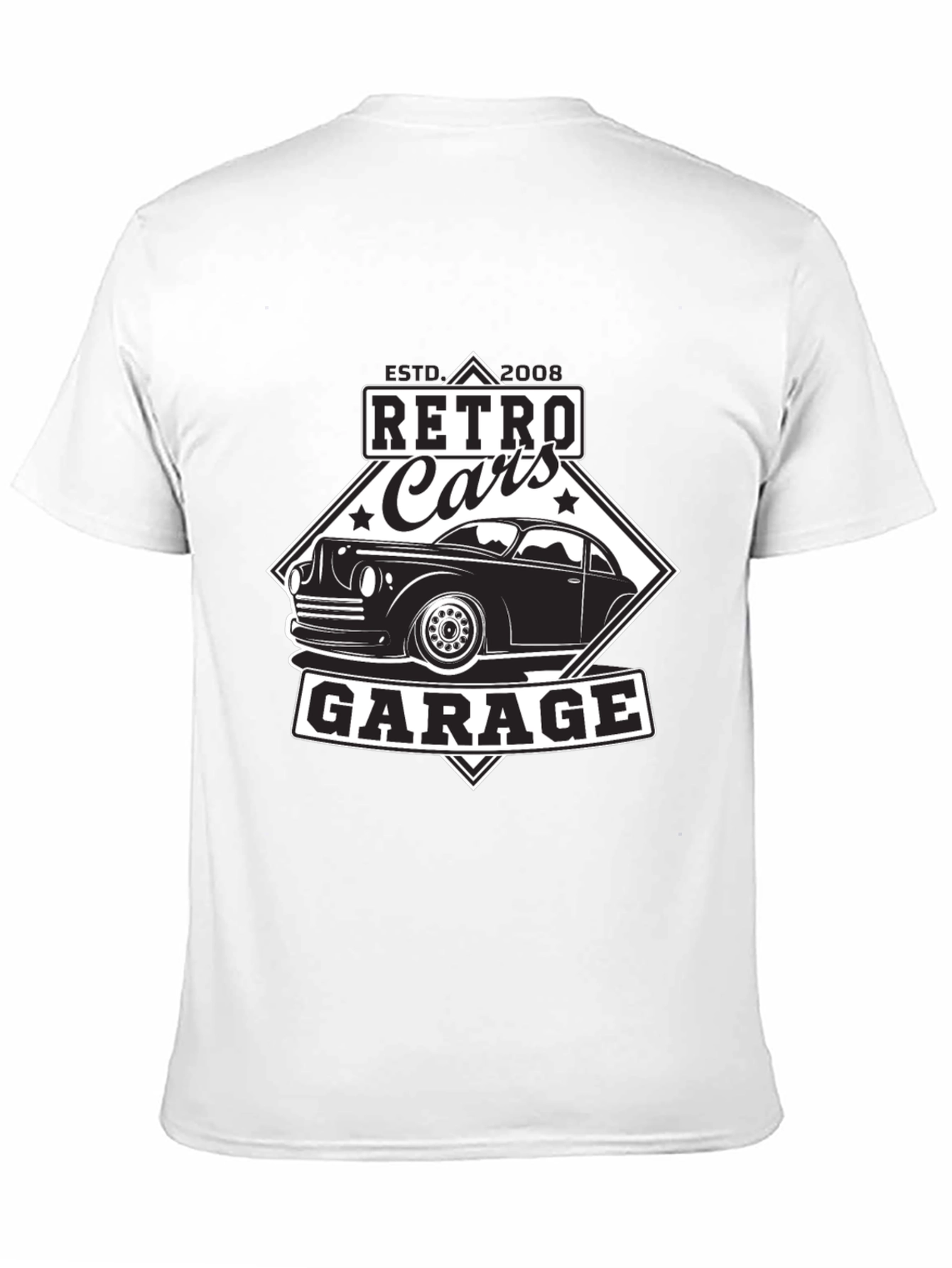 Retro Cars Garage Black T-Shirt