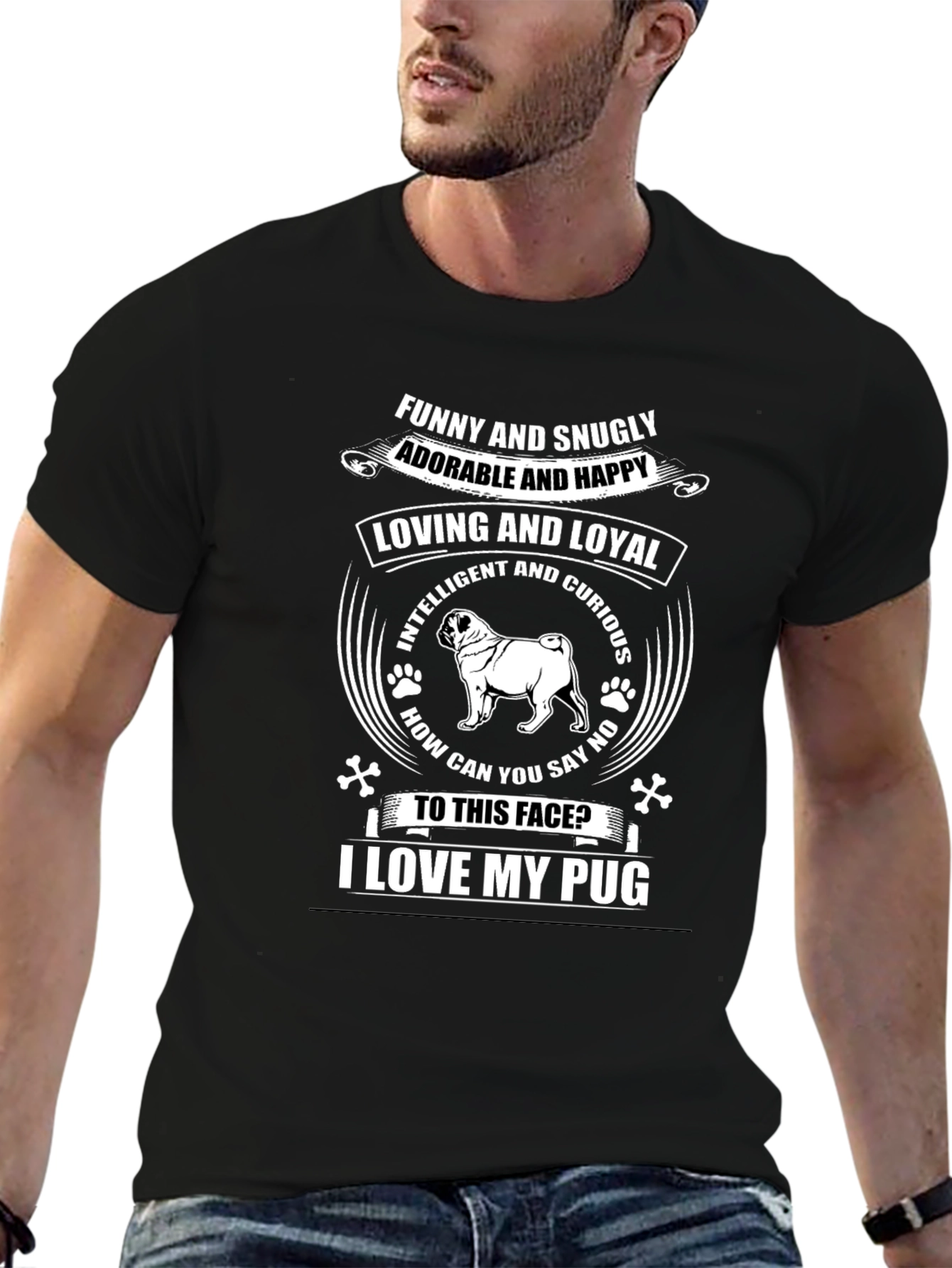 I Love My Pug Graphic T-Shirt