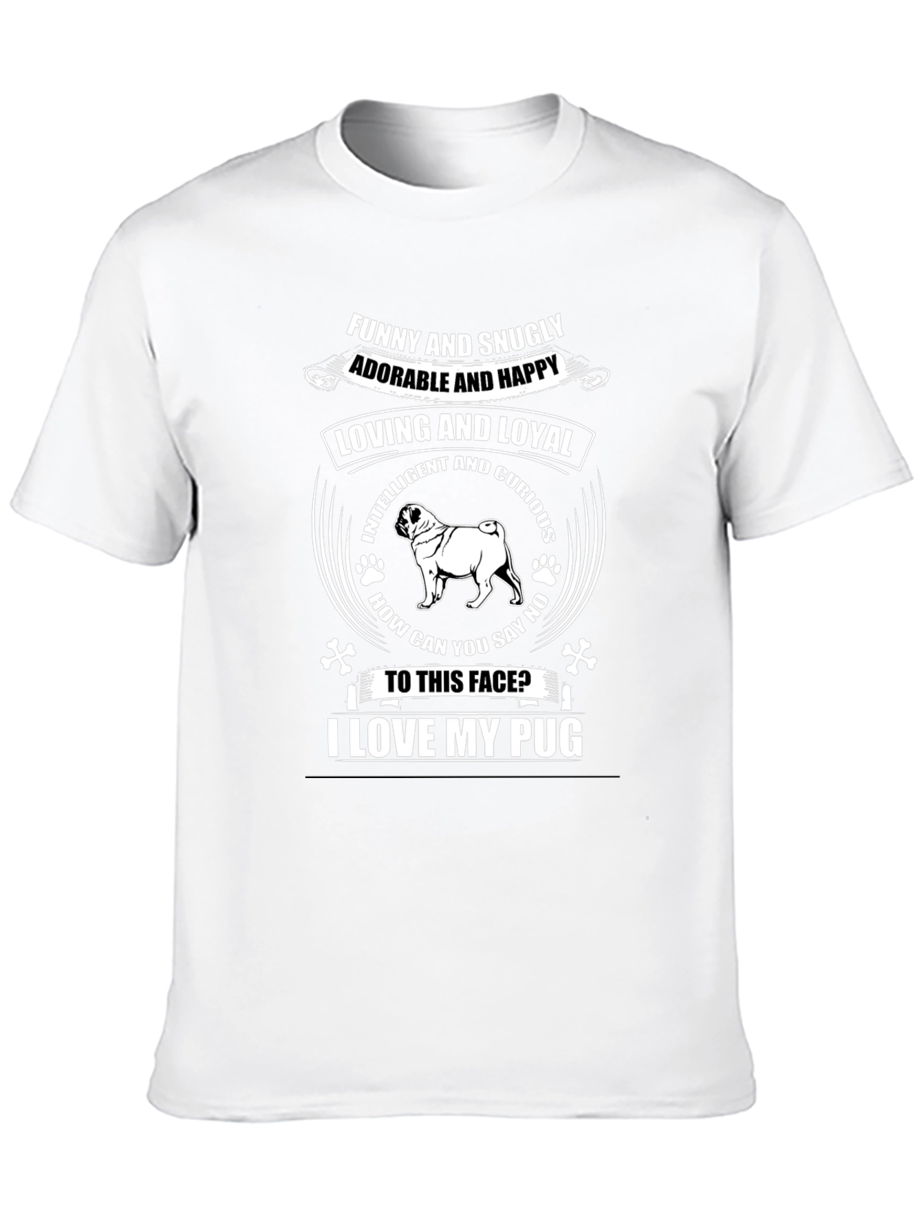 I Love My Pug Graphic T-Shirt