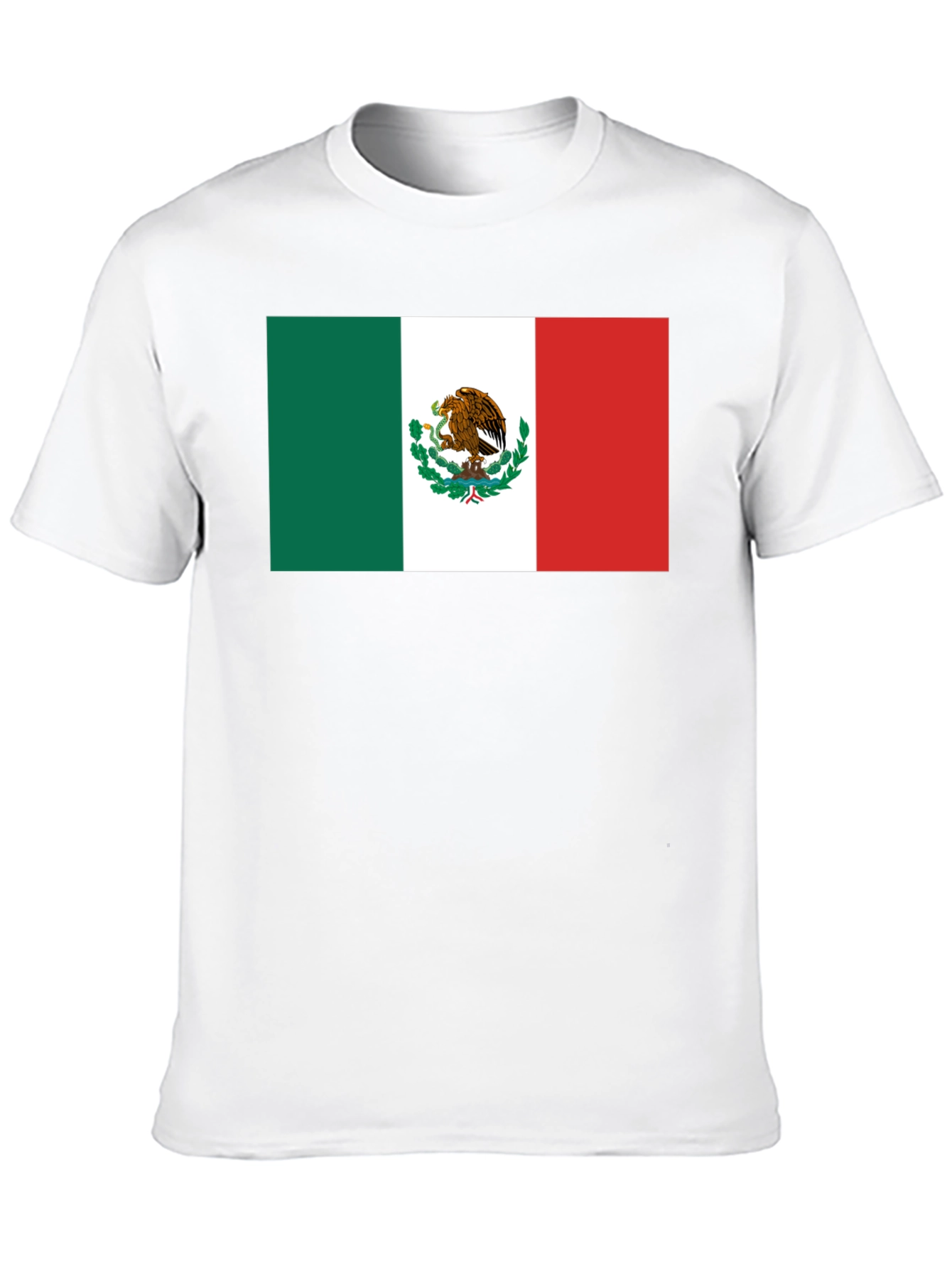Mexico Flag T-Shirt - Black Crew Neck Tee